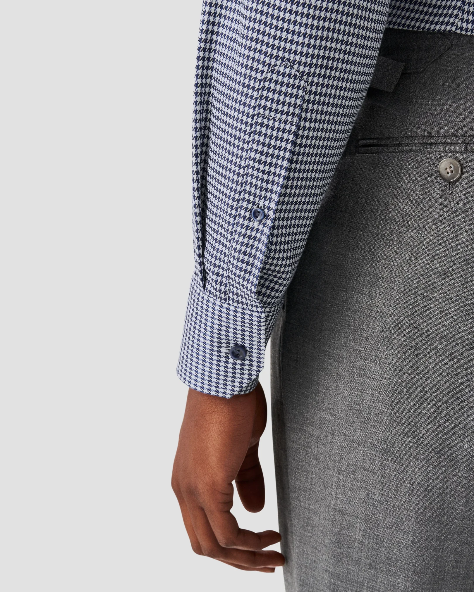 Eton - navy houndstooth signature twill