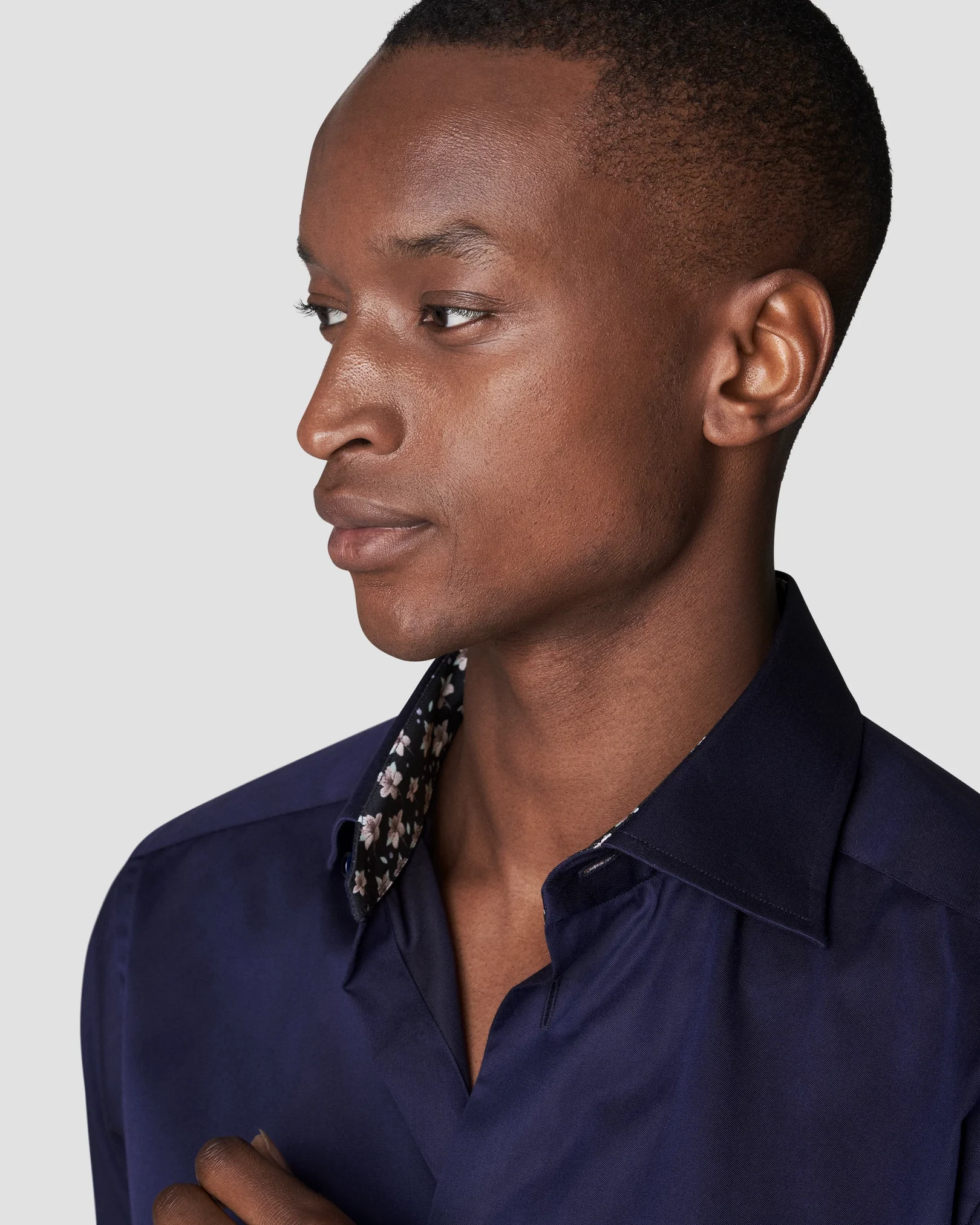 Eton - navy blue signature twill floral details