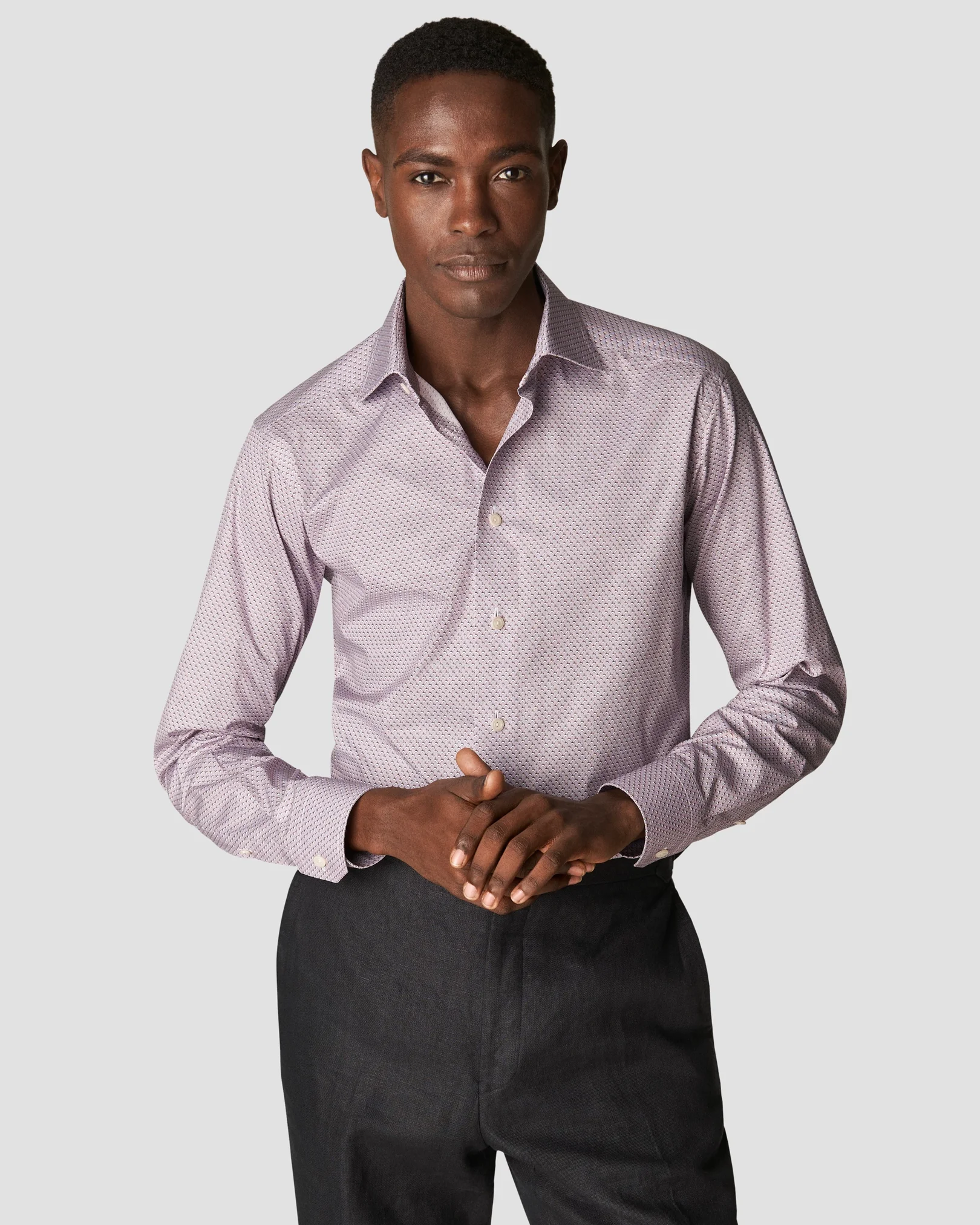 Eton - pink signature twill micro print