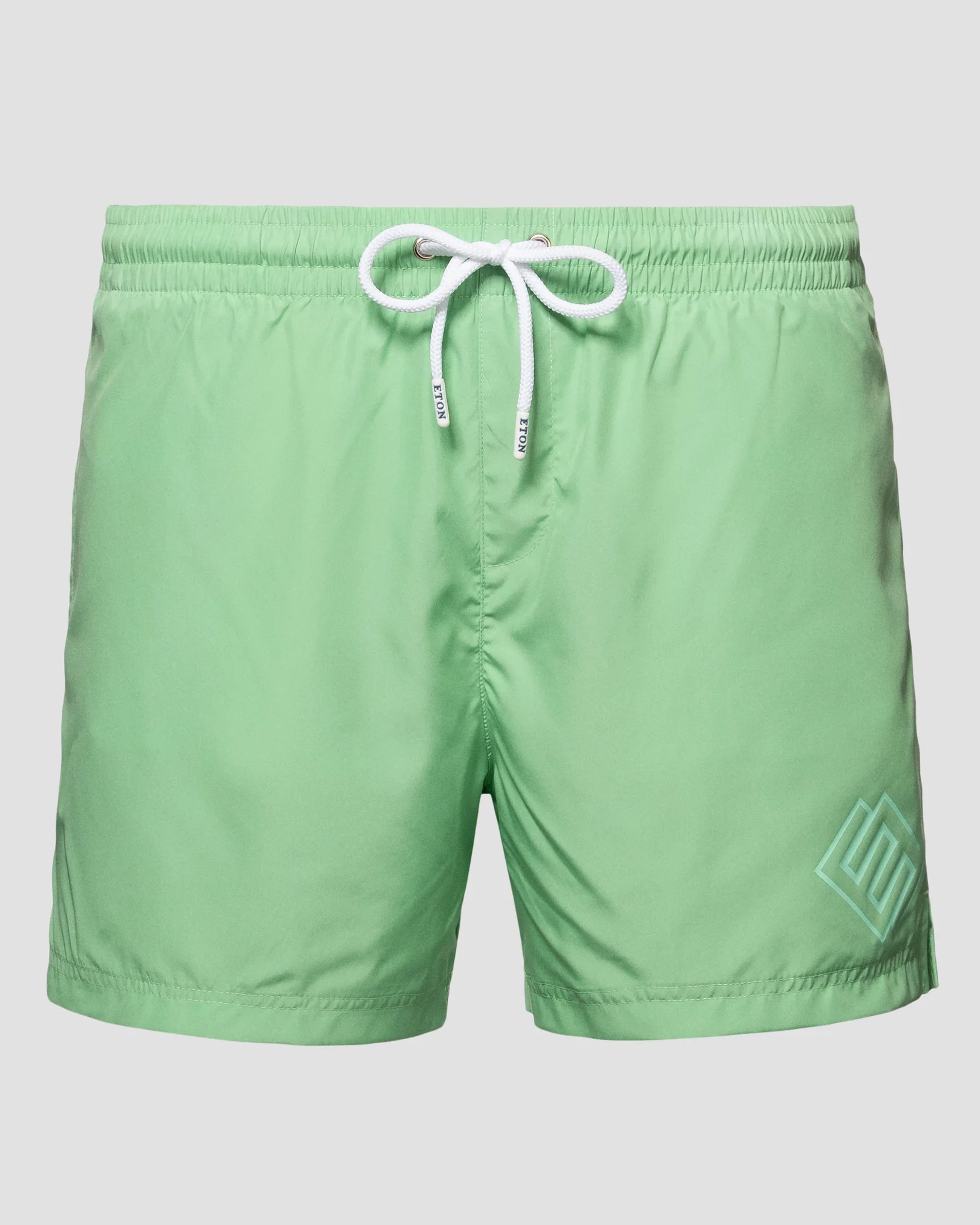Eton - Green Swim Shorts - Double-E Logo Print Detail