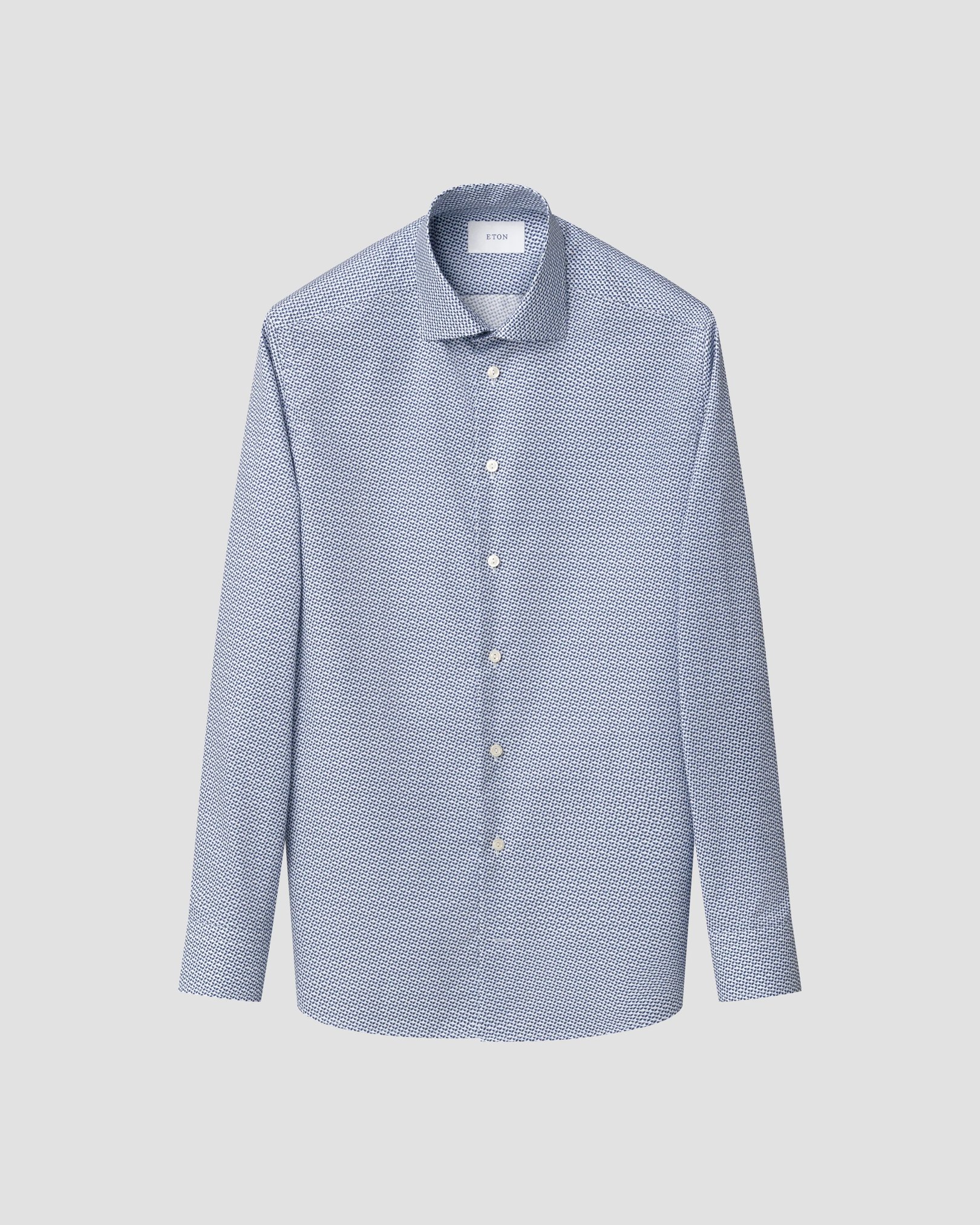 Eton - light blue micro geometric signature twill shirt