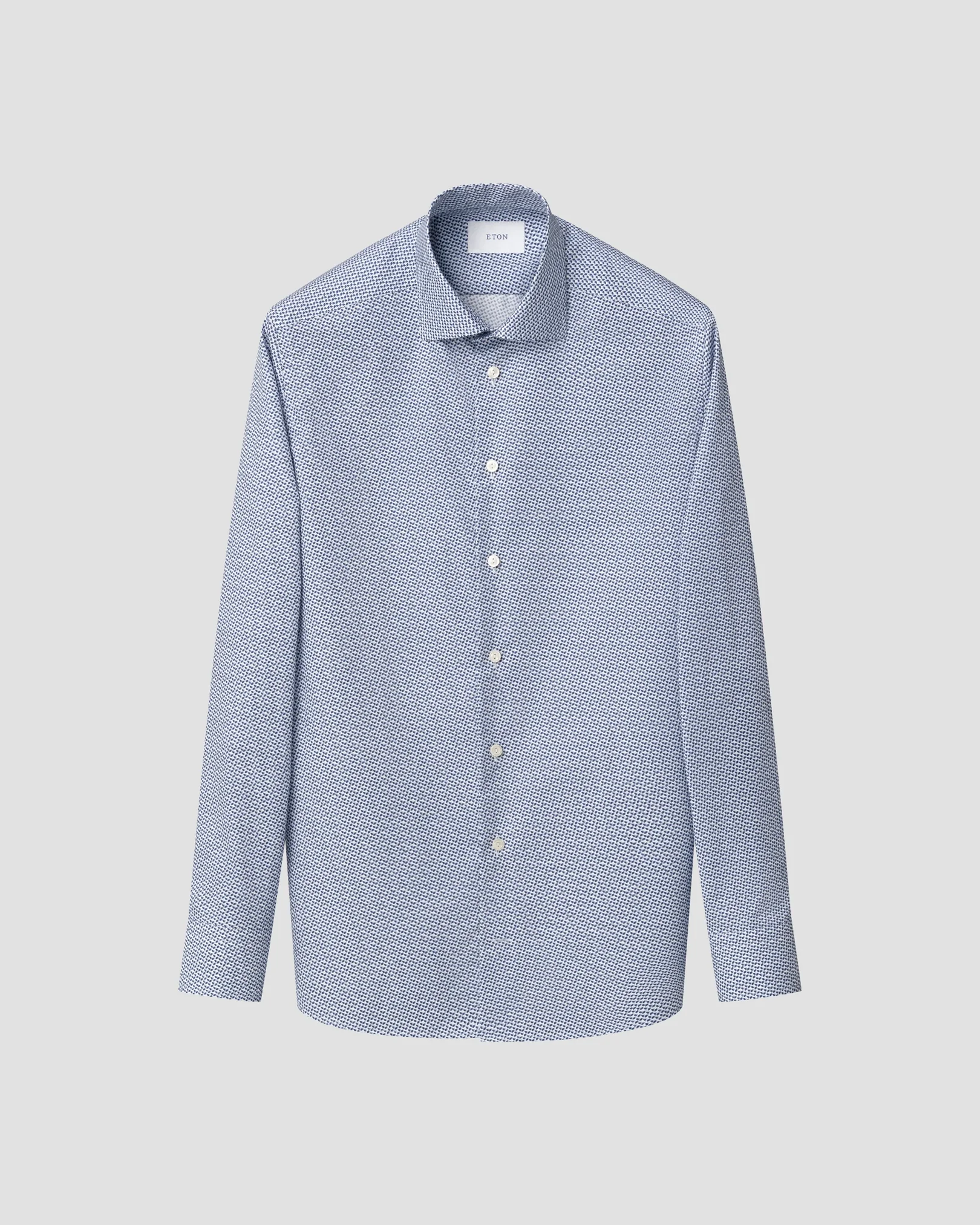 Eton - light blue micro geometric signature twill shirt