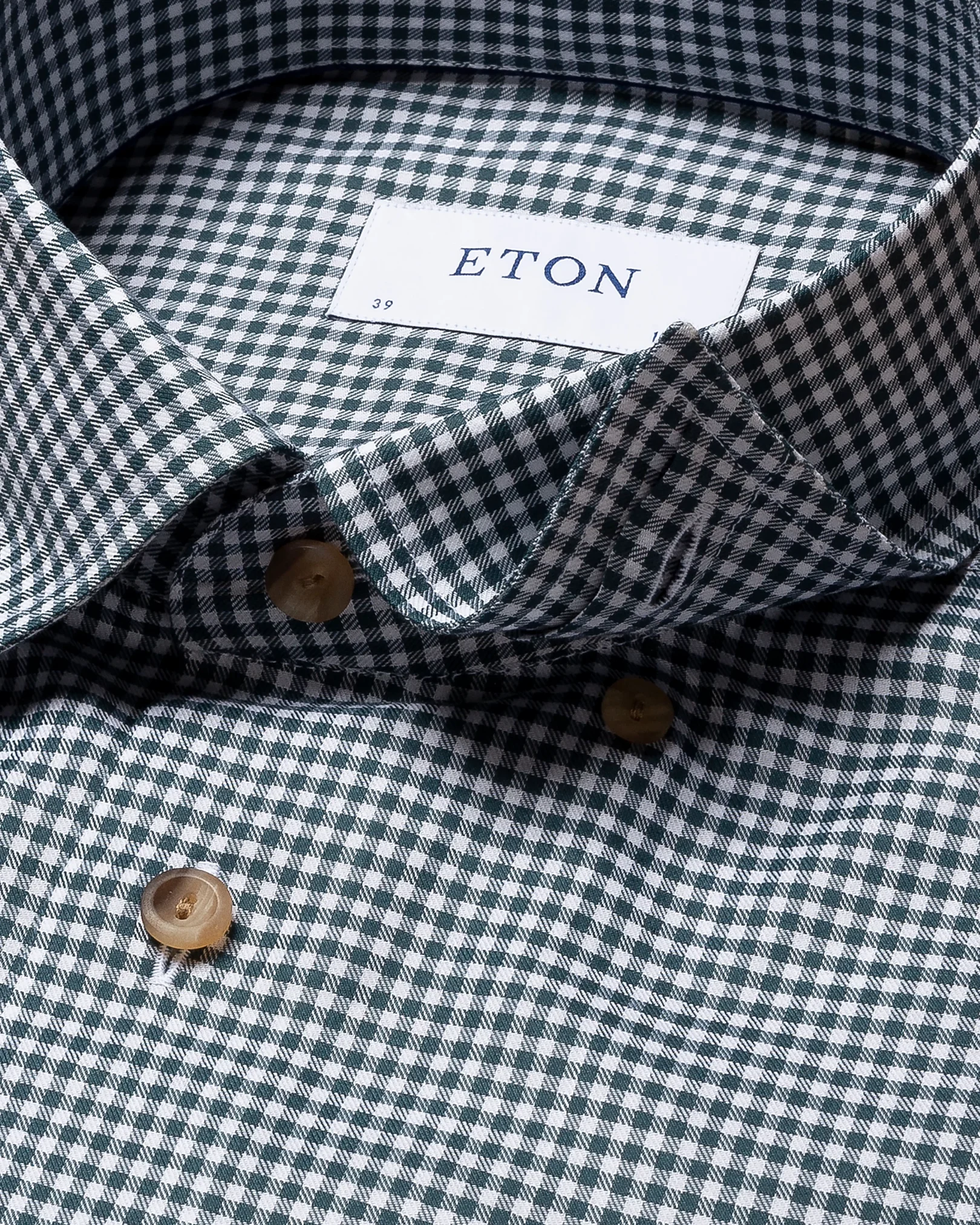 Eton - green checked flannel shirt