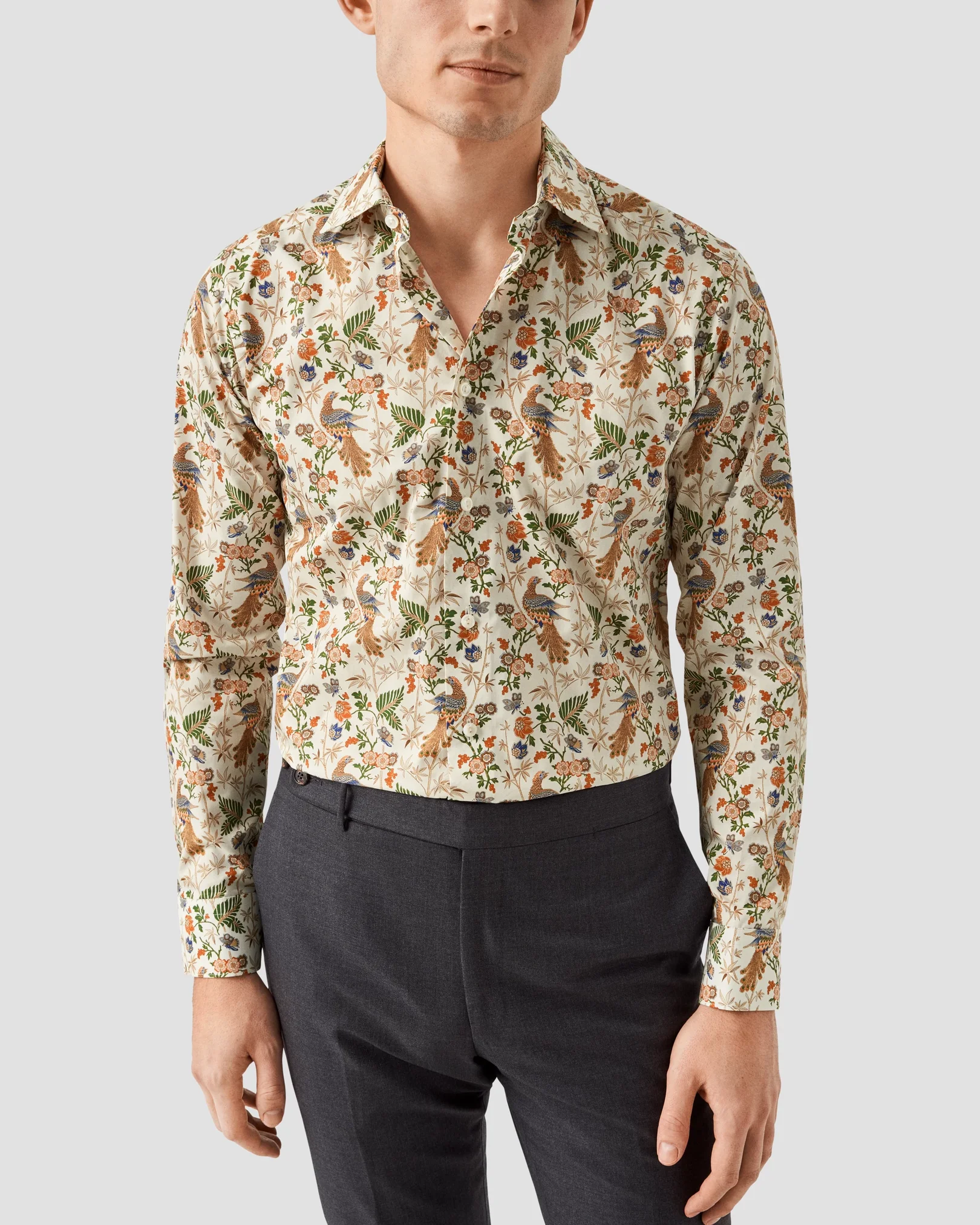 Eton - floral fine twill shirt