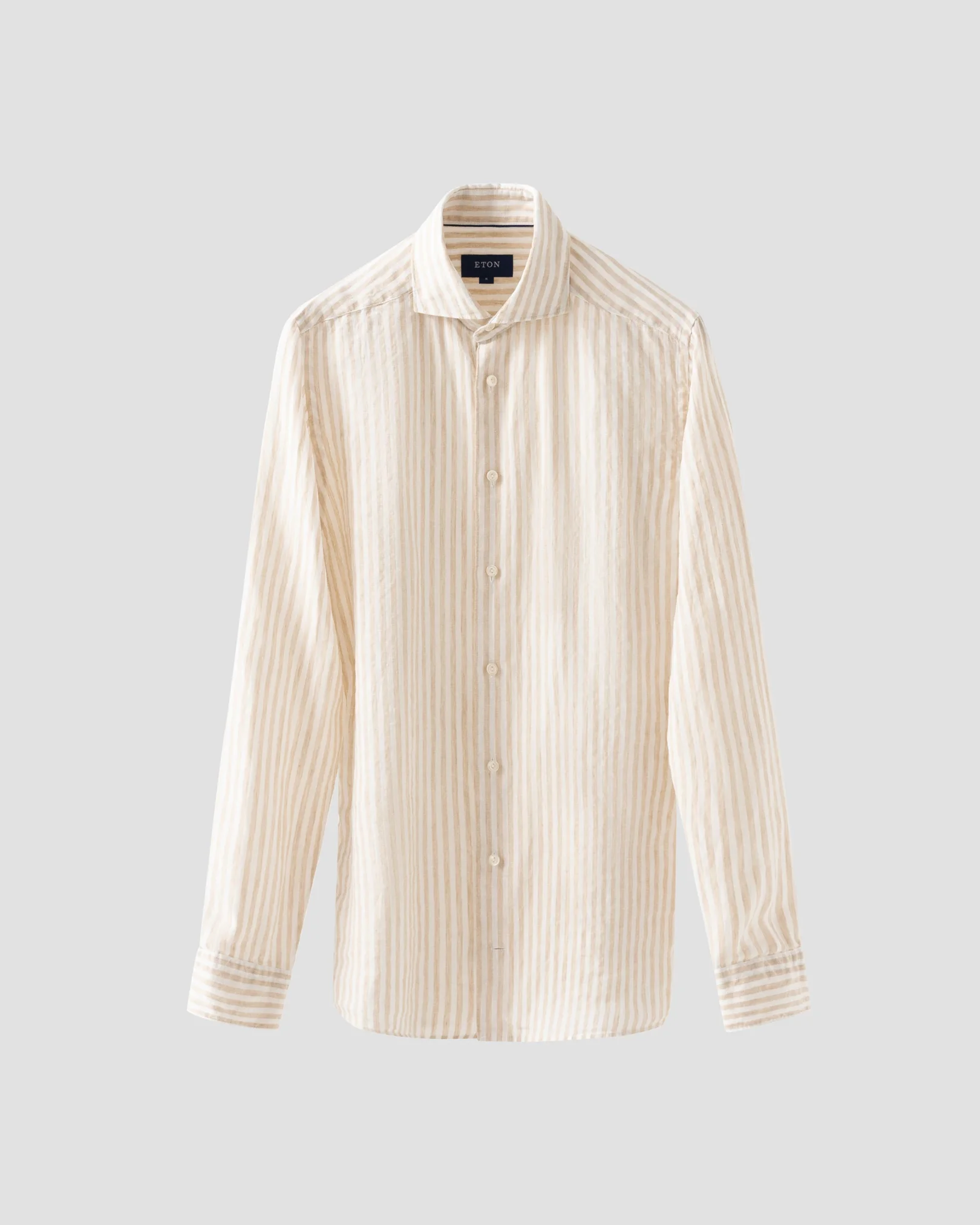 Eton - Light Brown Striped Linen Shirt