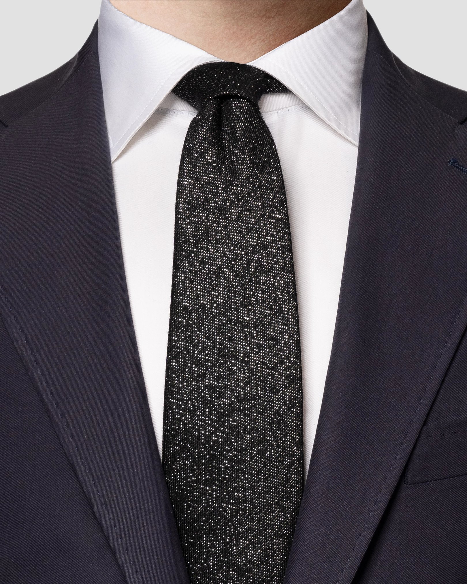 Eton - black wool blend tie