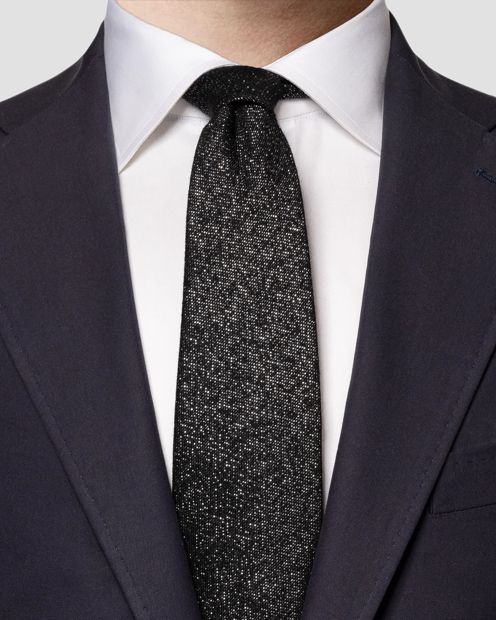 Eton - black wool blend tie