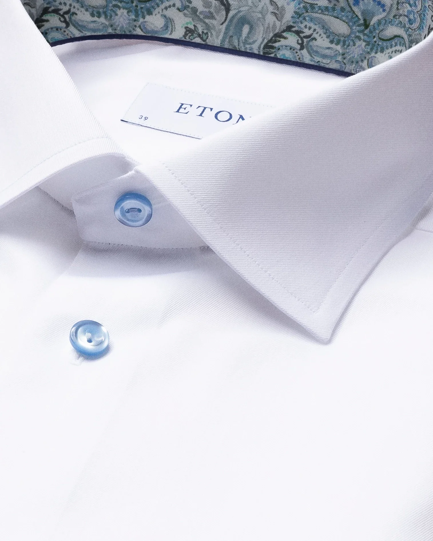 Eton - white signature twill summer details