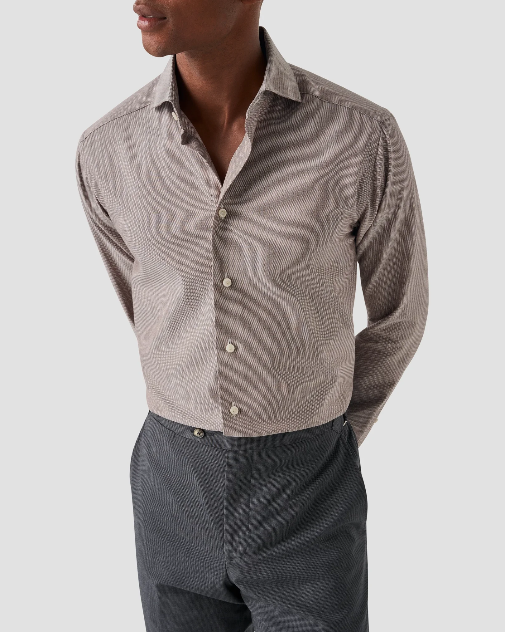Eton - beige melange signature twill