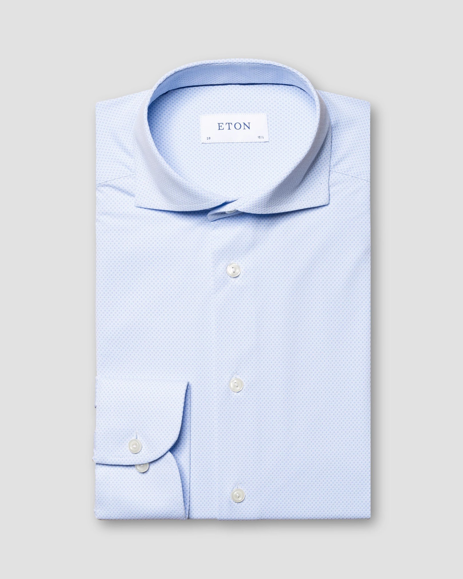 Eton - light blue 4 way stretch wide spread