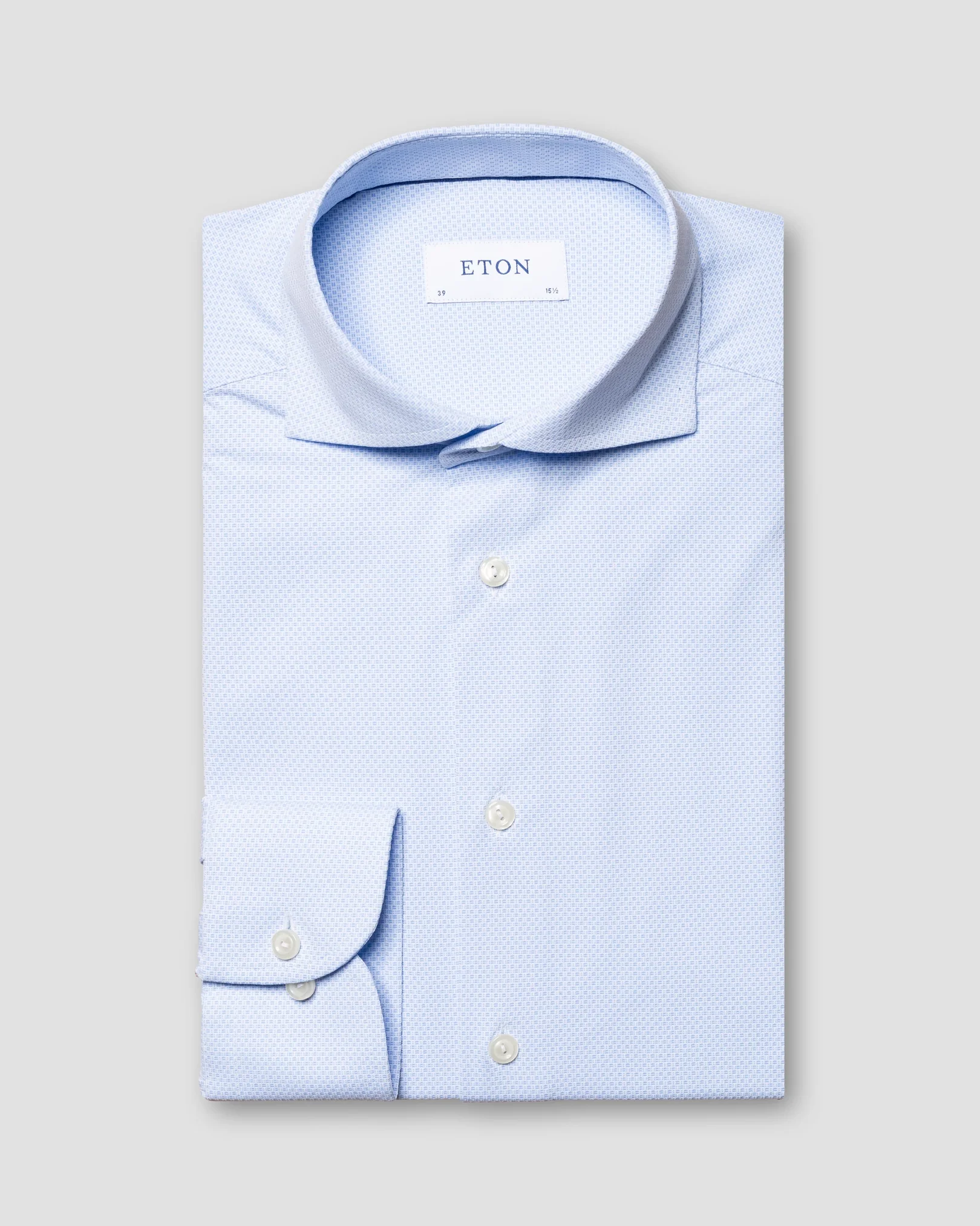 Eton - light blue 4 way stretch wide spread