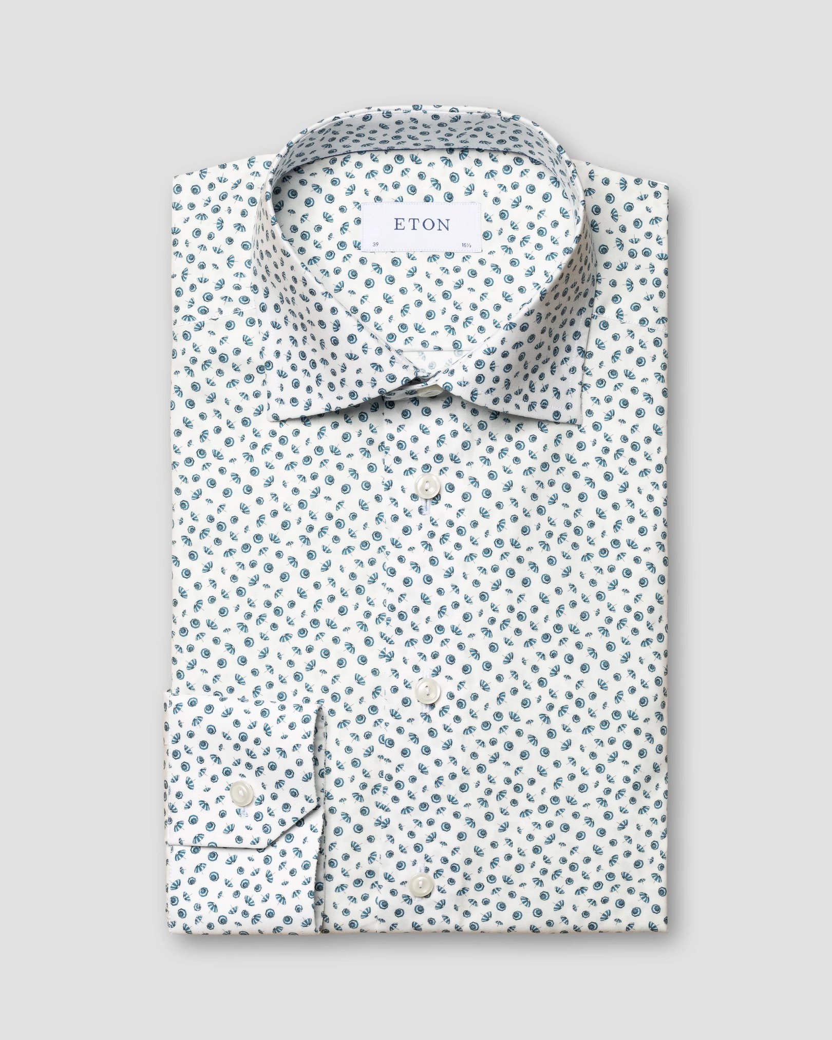 Eton - light blue poplin umbrella print
