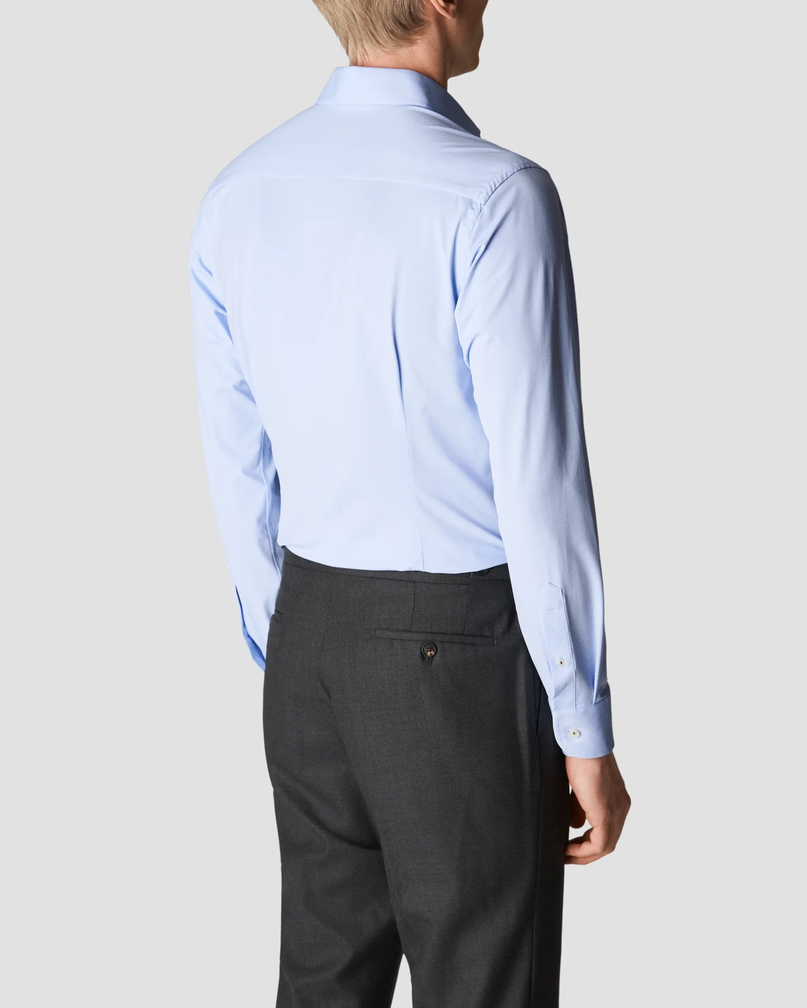 Eton - solid light blue 4 way stretch