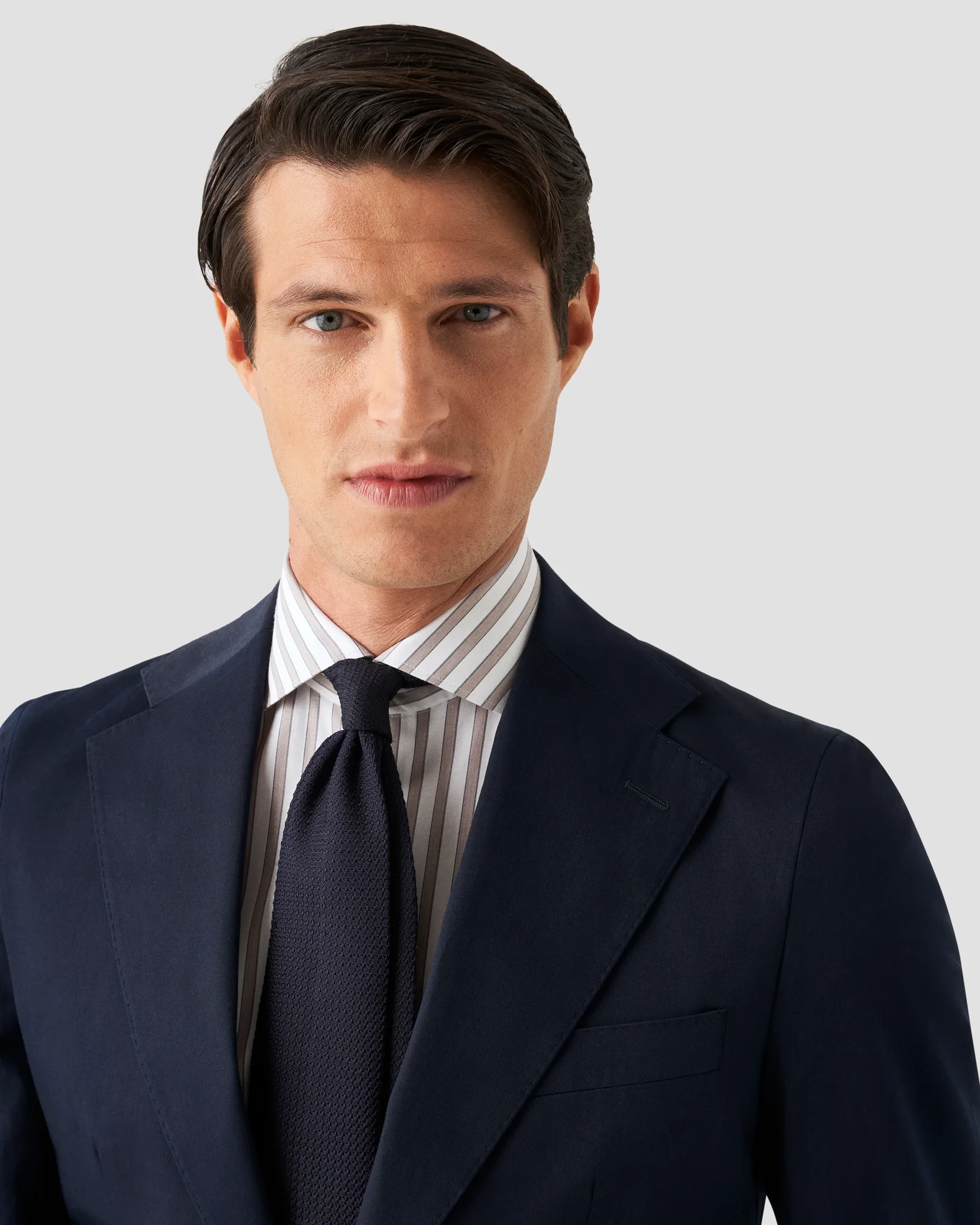 Eton - brown fine twill stretch
