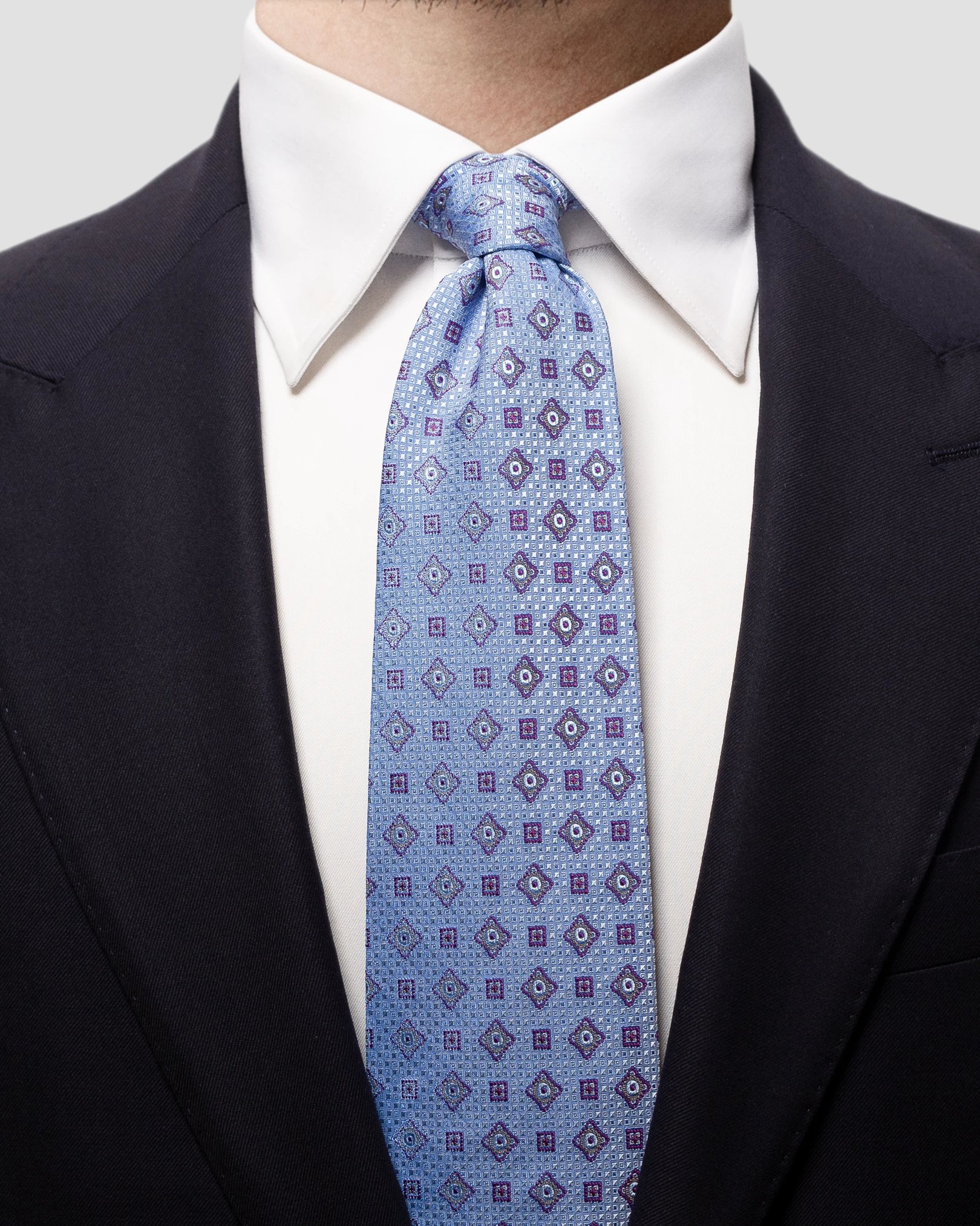 Eton - blue square geometric tie