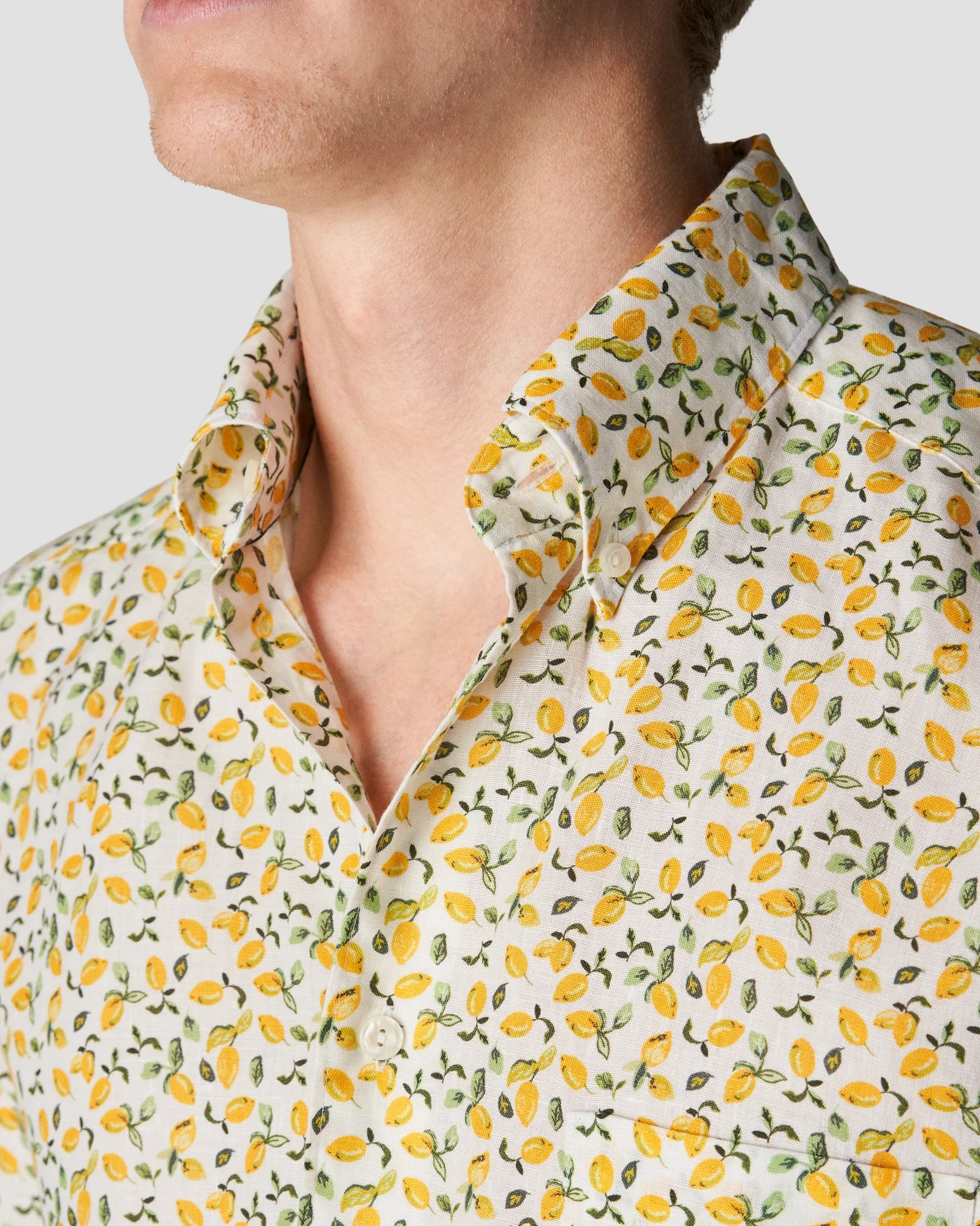 Eton - yellow lemon linen button