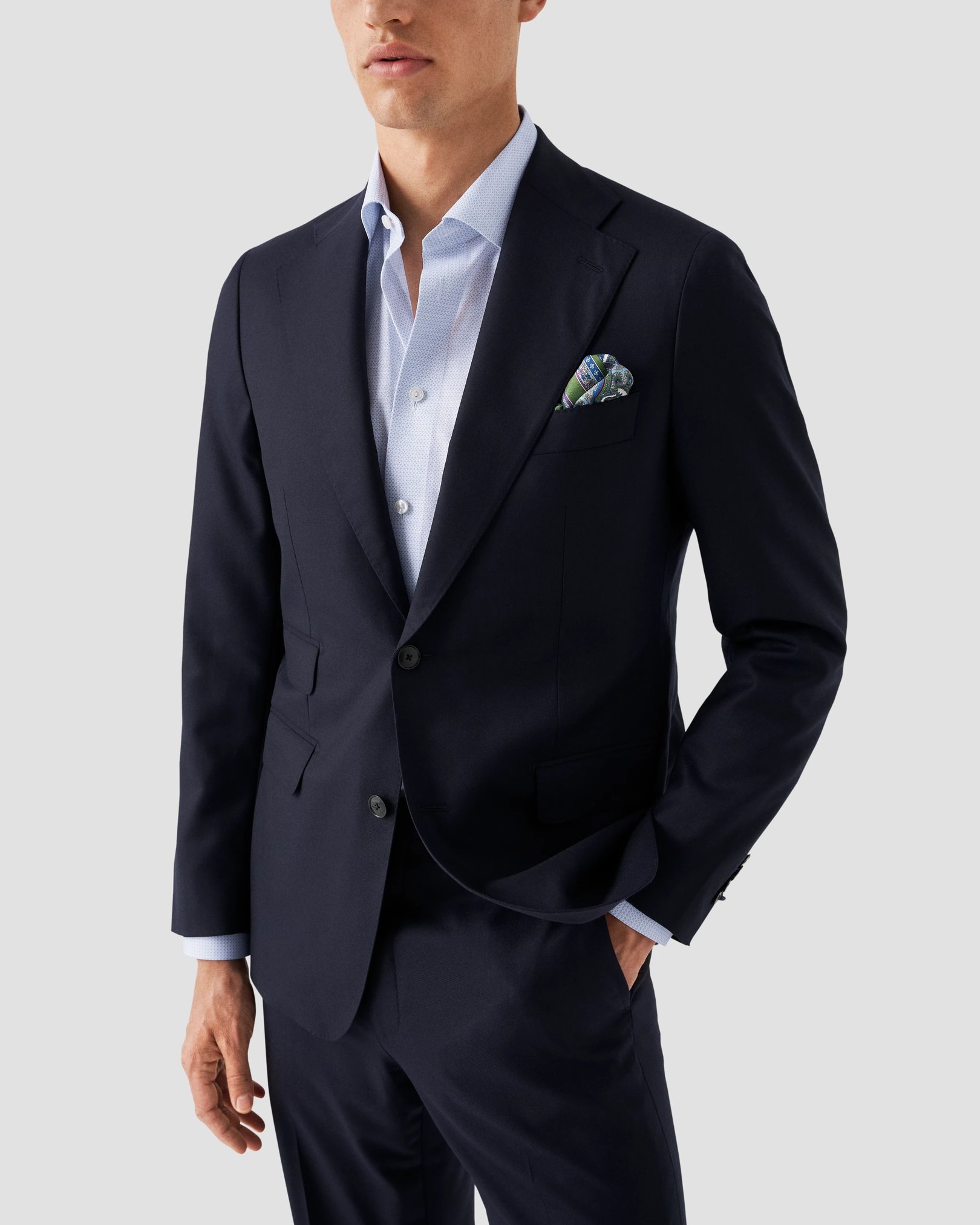 Eton - sky blue micro print shirt