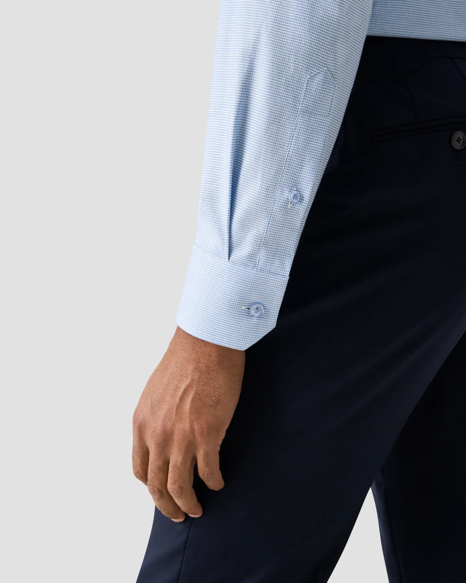 Eton - light blue semi solid dobbyshirt