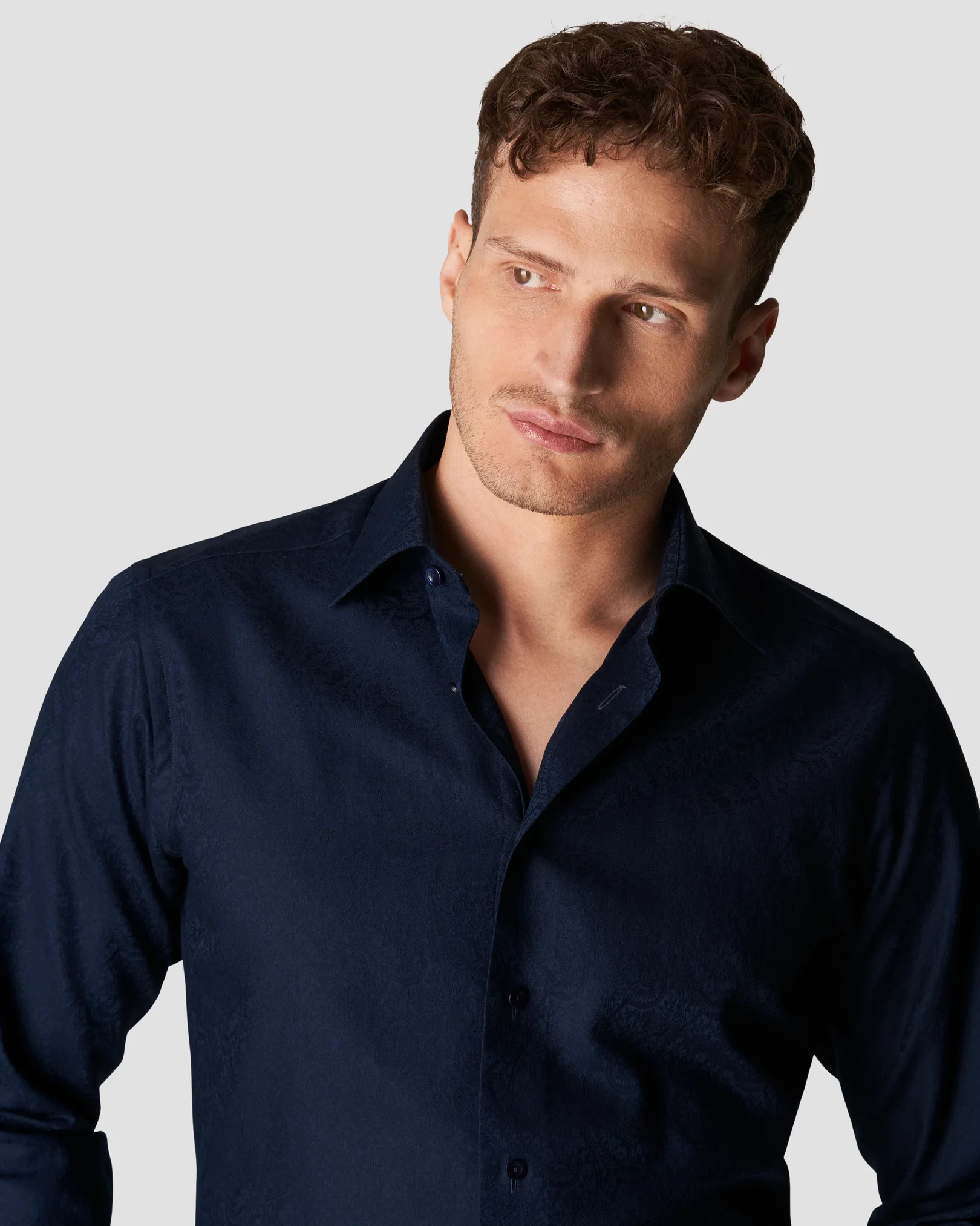 Eton - navy blue jacquard