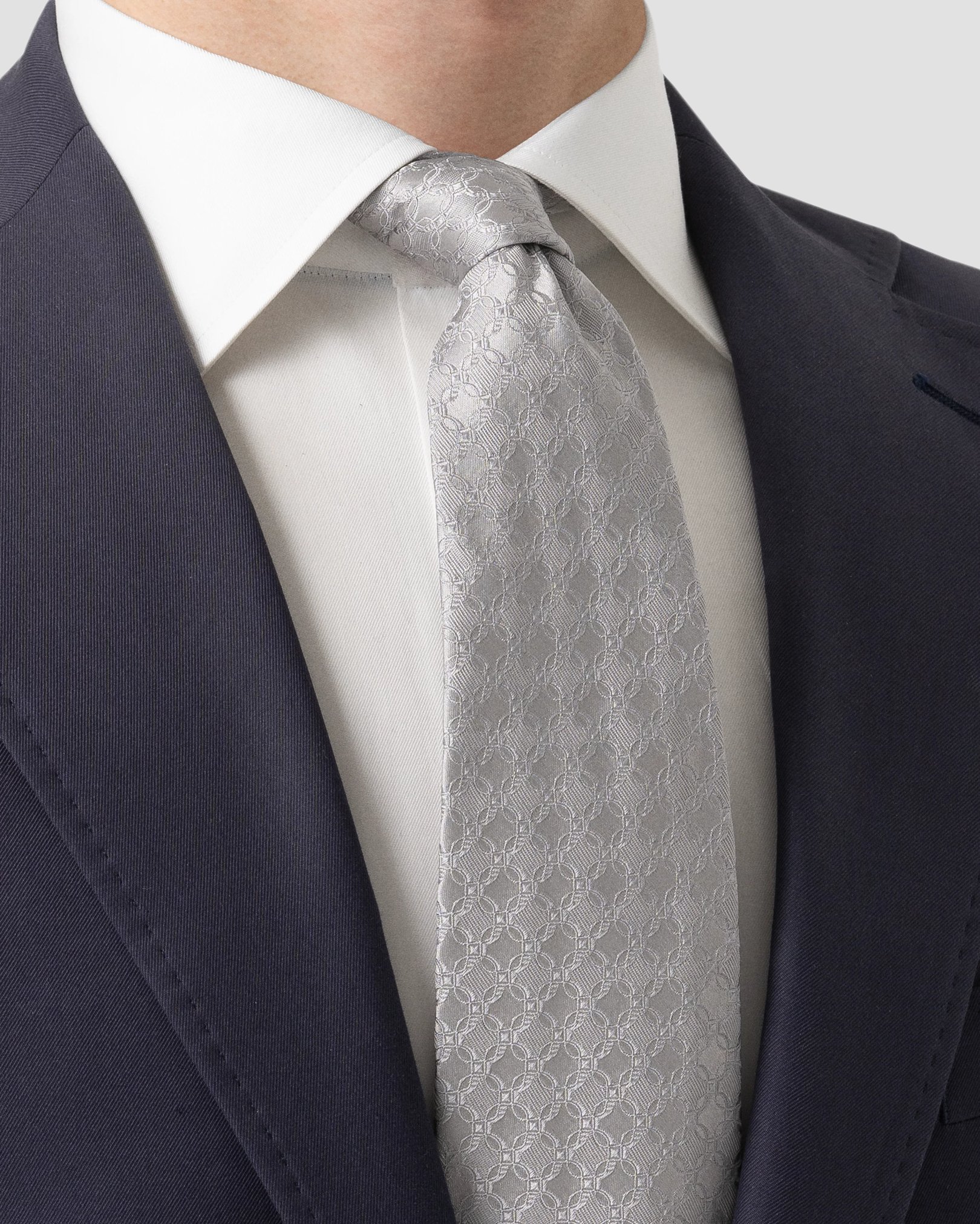 Eton - light grey pure silk tie