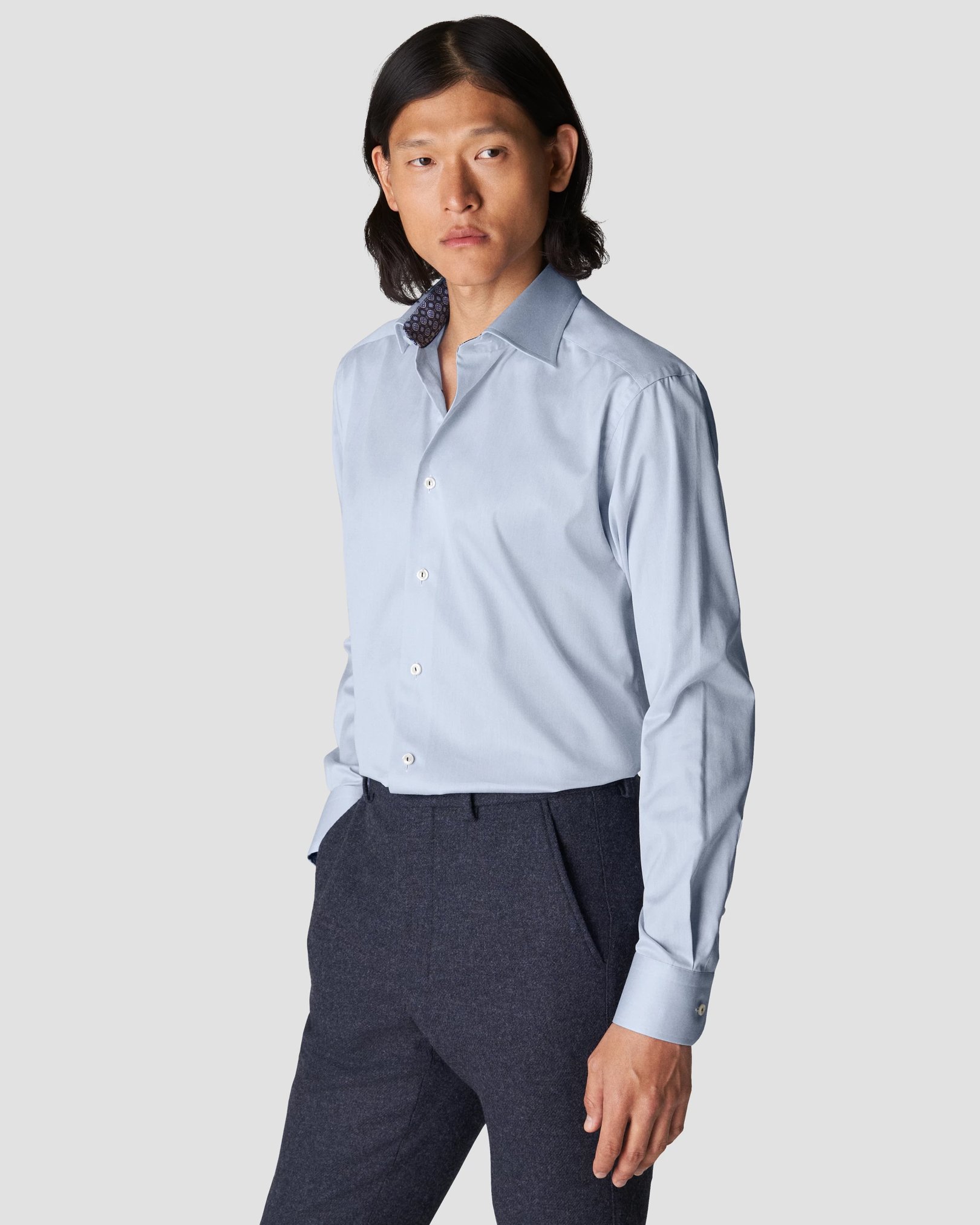 Eton - light blue signature twill special details