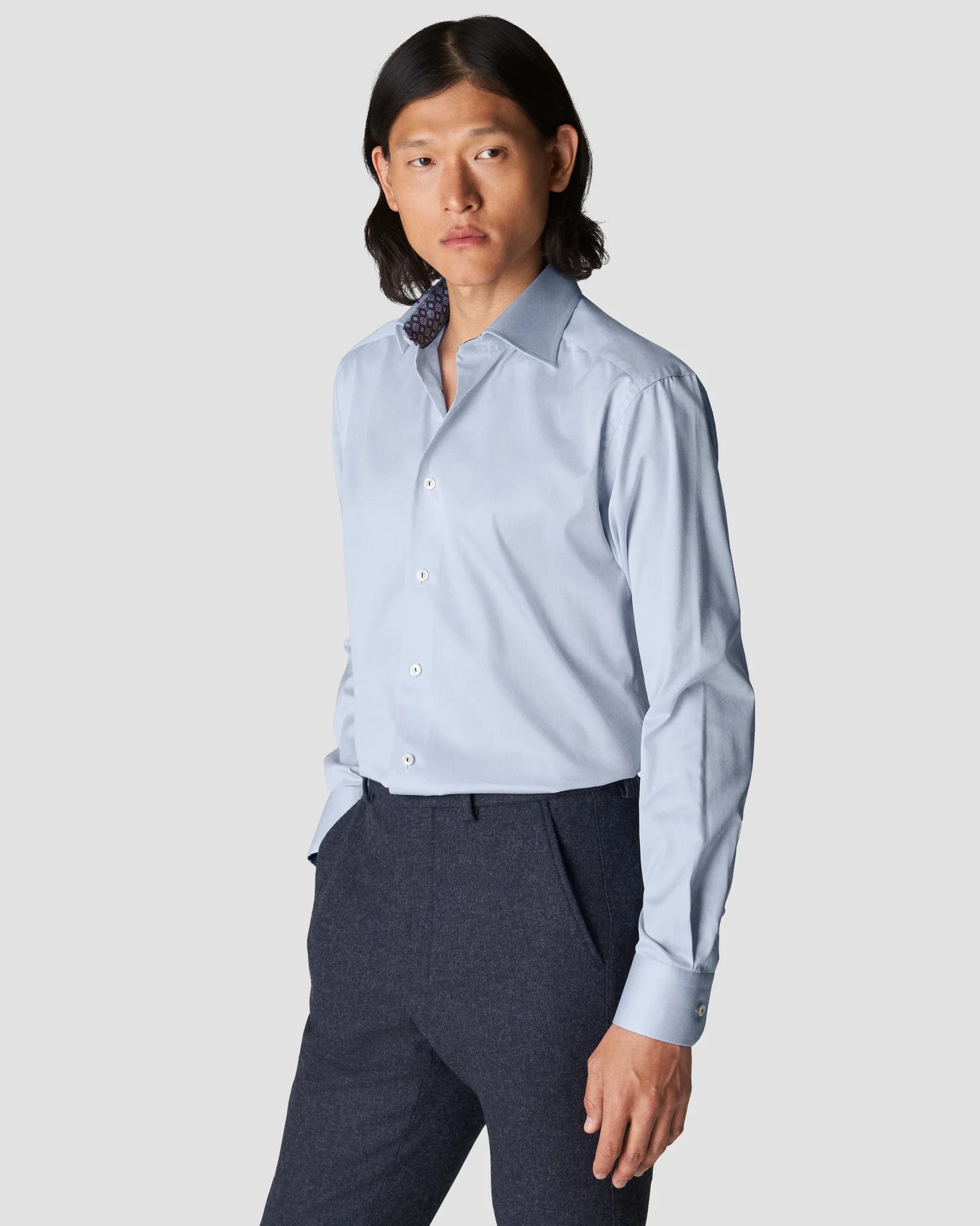 Eton - light blue signature twill special details