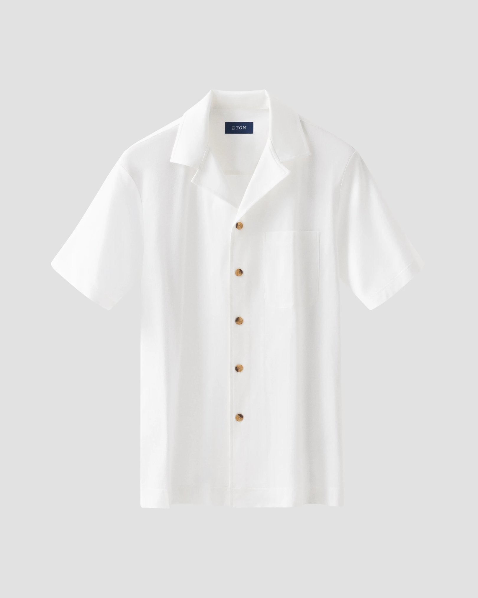 Eton - White Jaquard Knitted Resort Shirt
