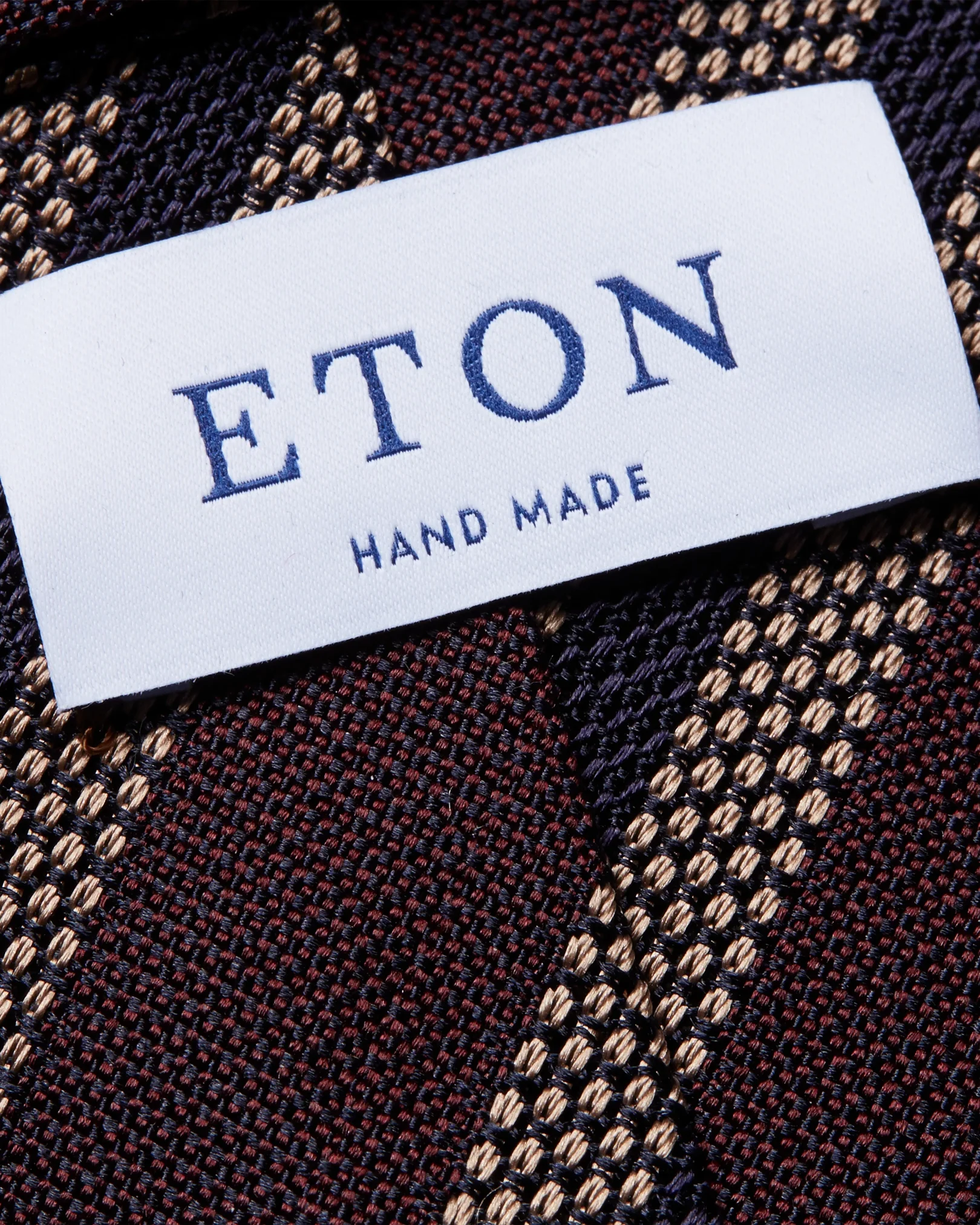 Eton - burgundy bold striped silk tie