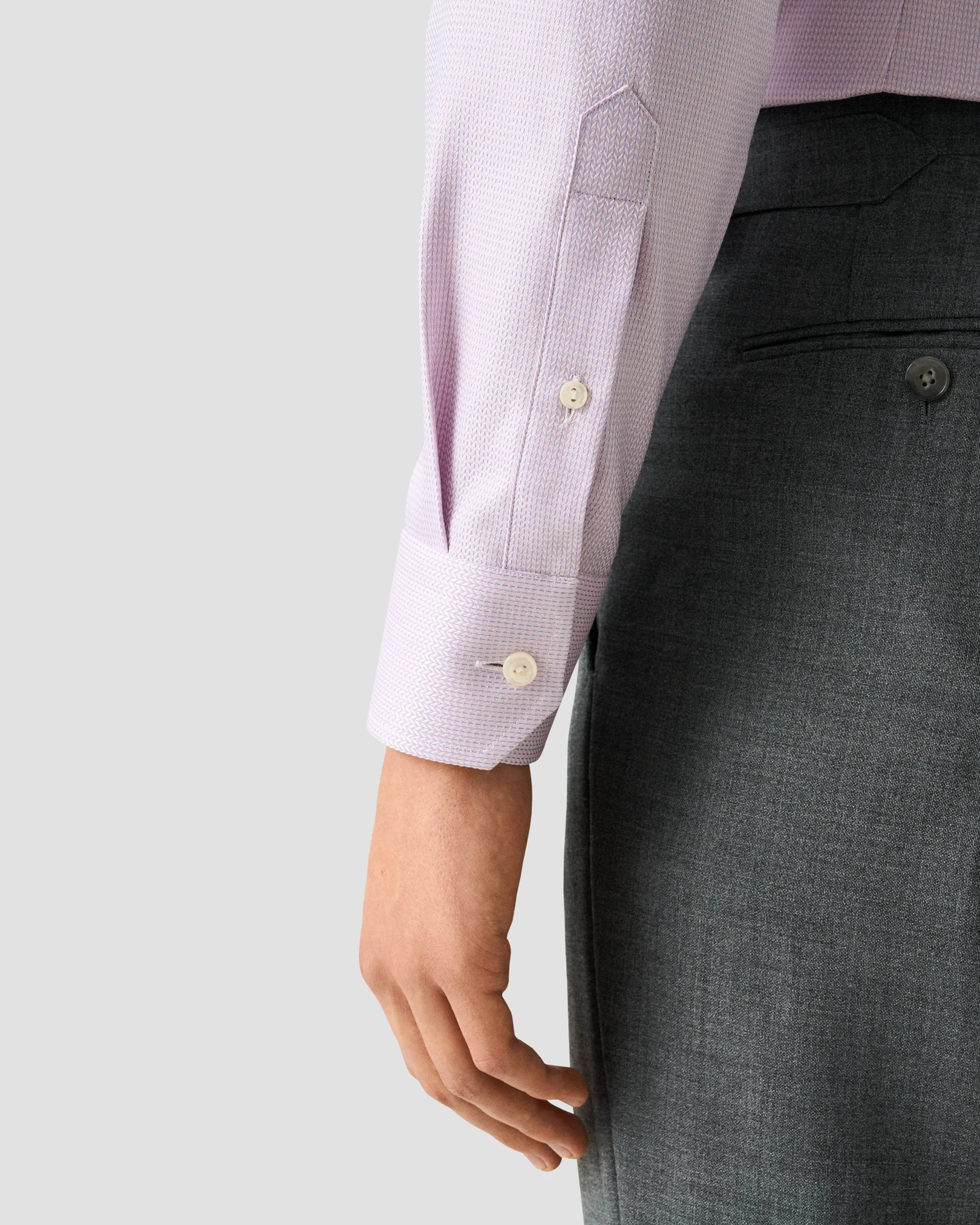 Eton - pink herringbone signature dobby shirt