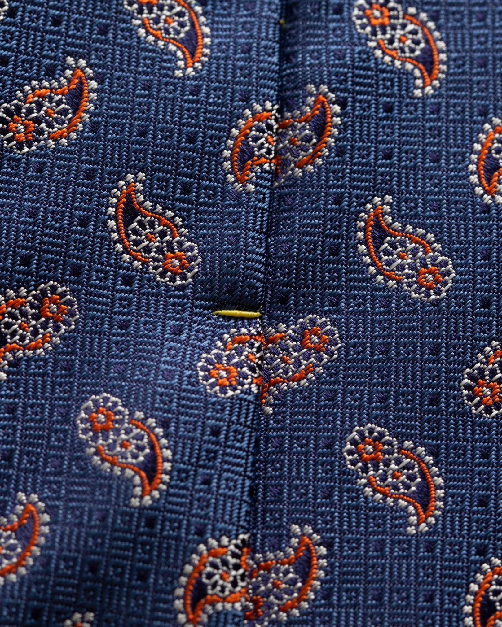 Eton - navy orange paisley tie