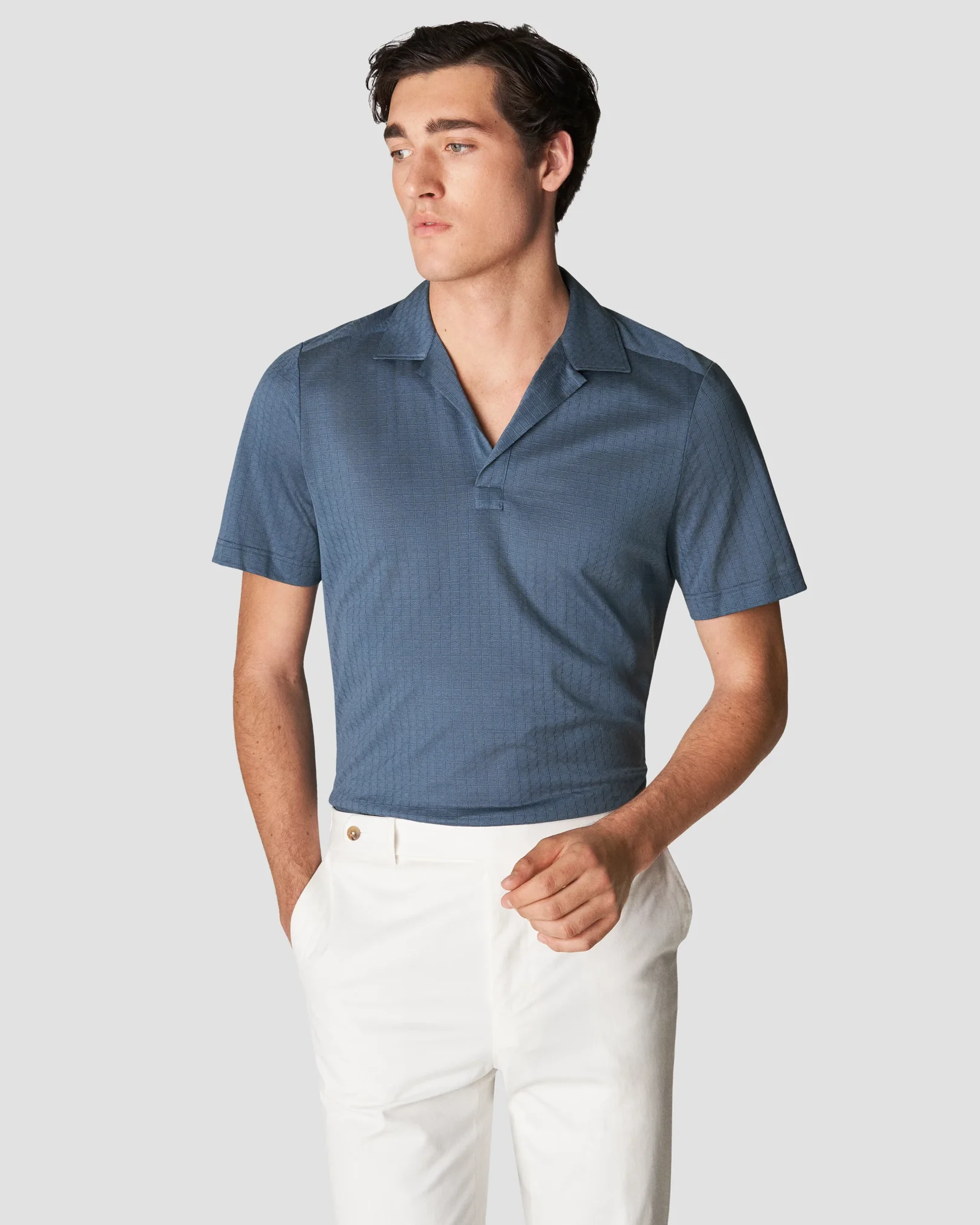 Eton - dark blue jacquard knit