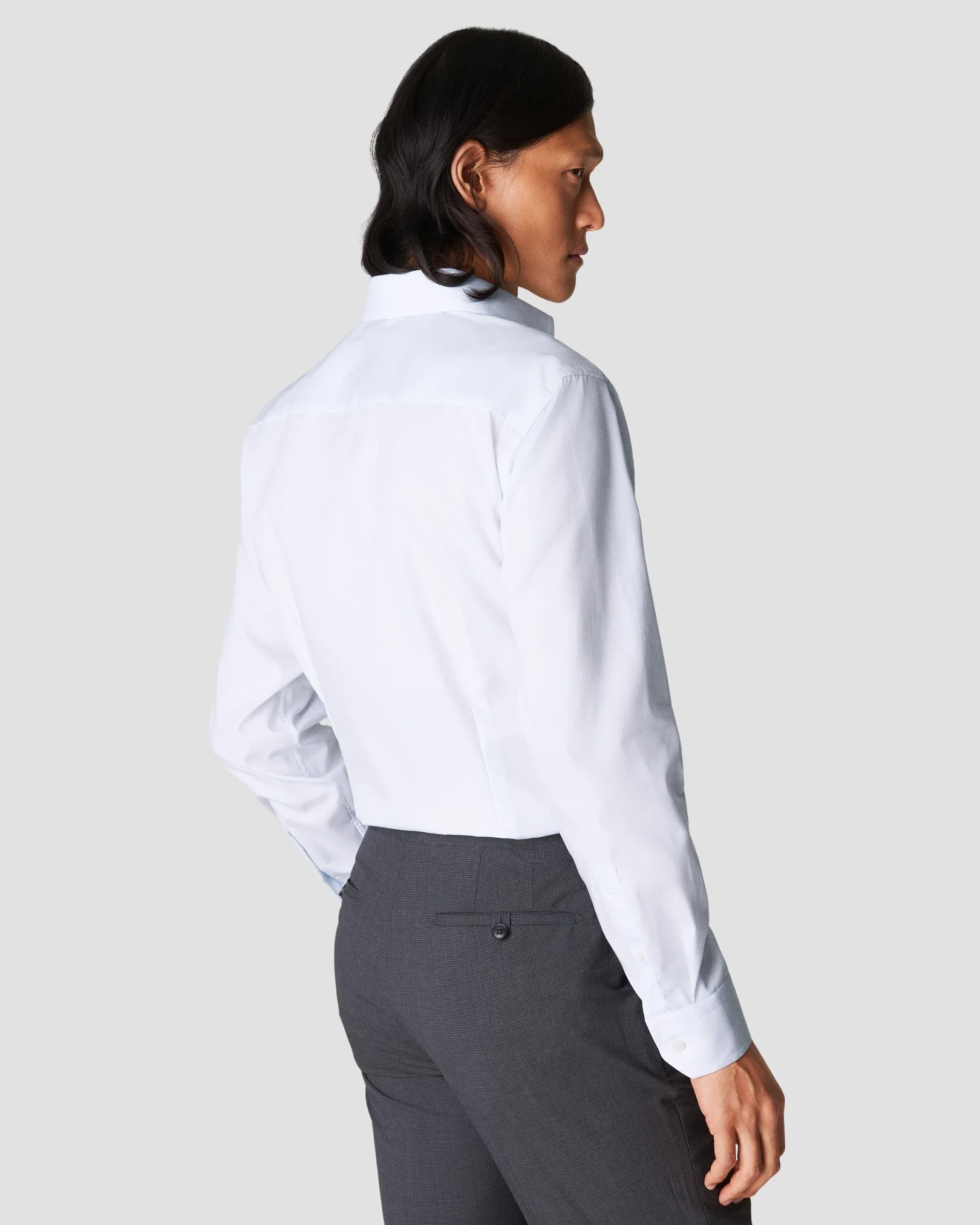 Eton - light blue twill solid shirt