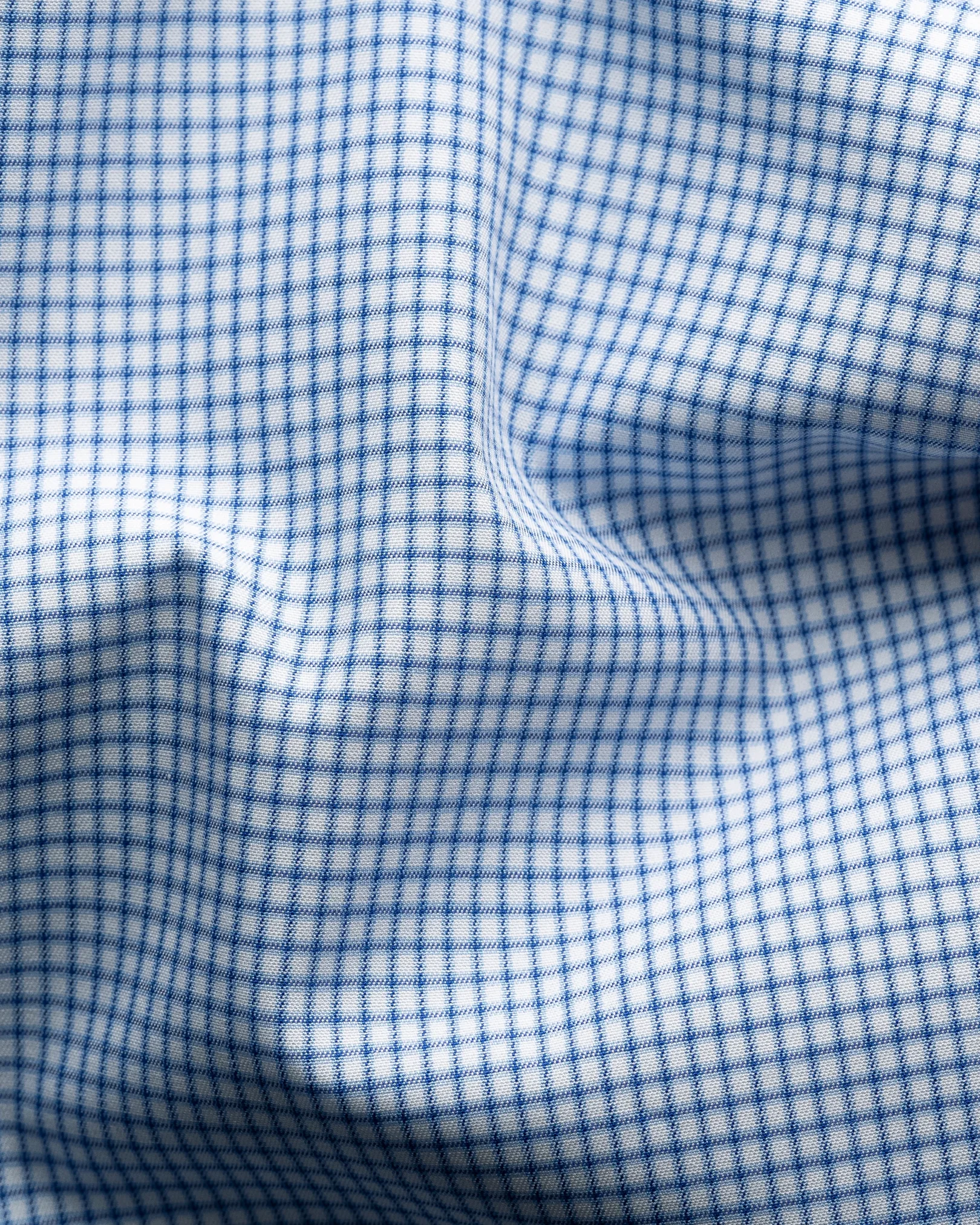 Eton - light blue check elevatedtwill shirt