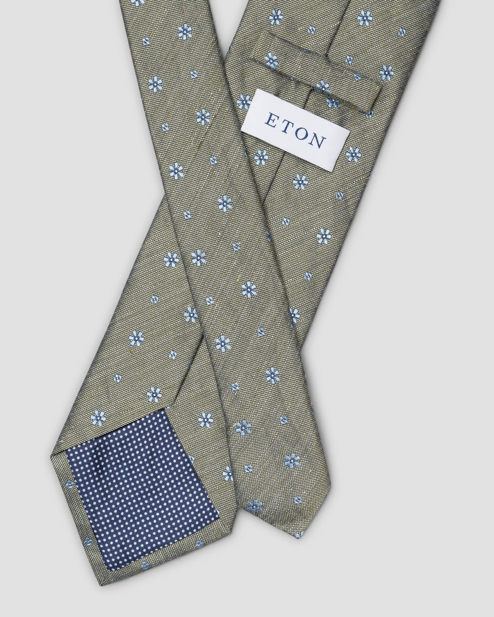 Eton - mid green silk linen blend