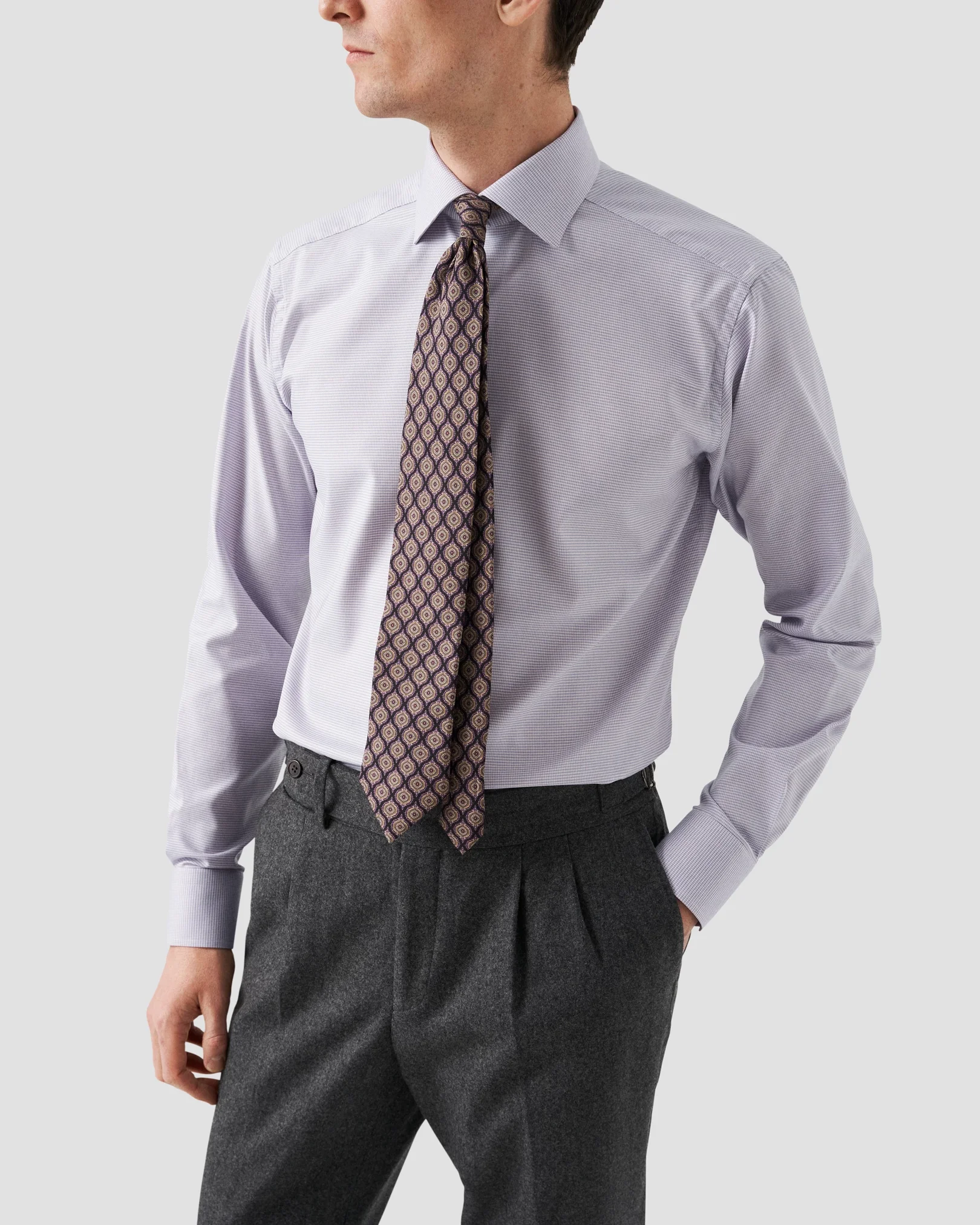 Eton - pink cotton lyocell shirt