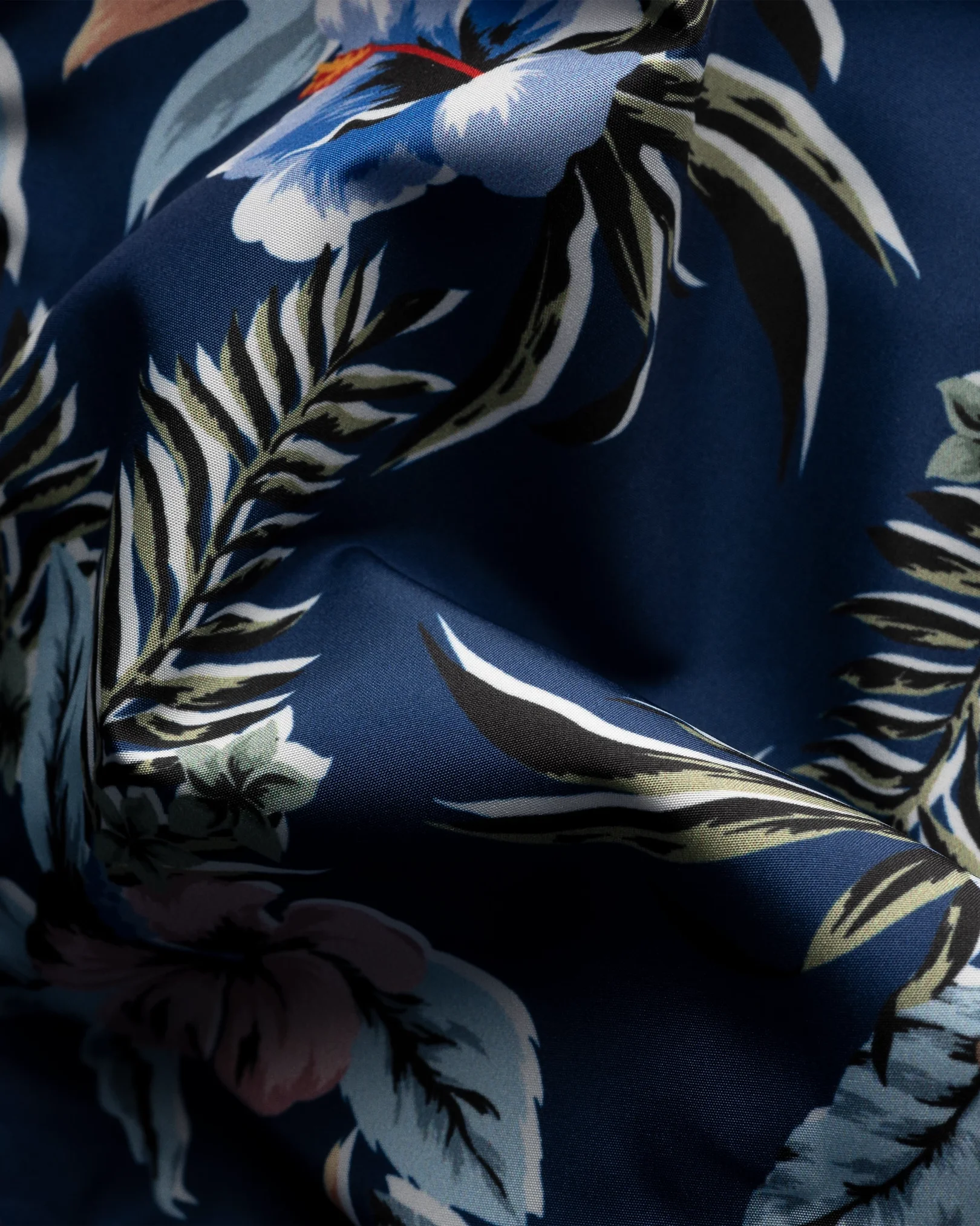 Eton - dark blue floral swim shorts