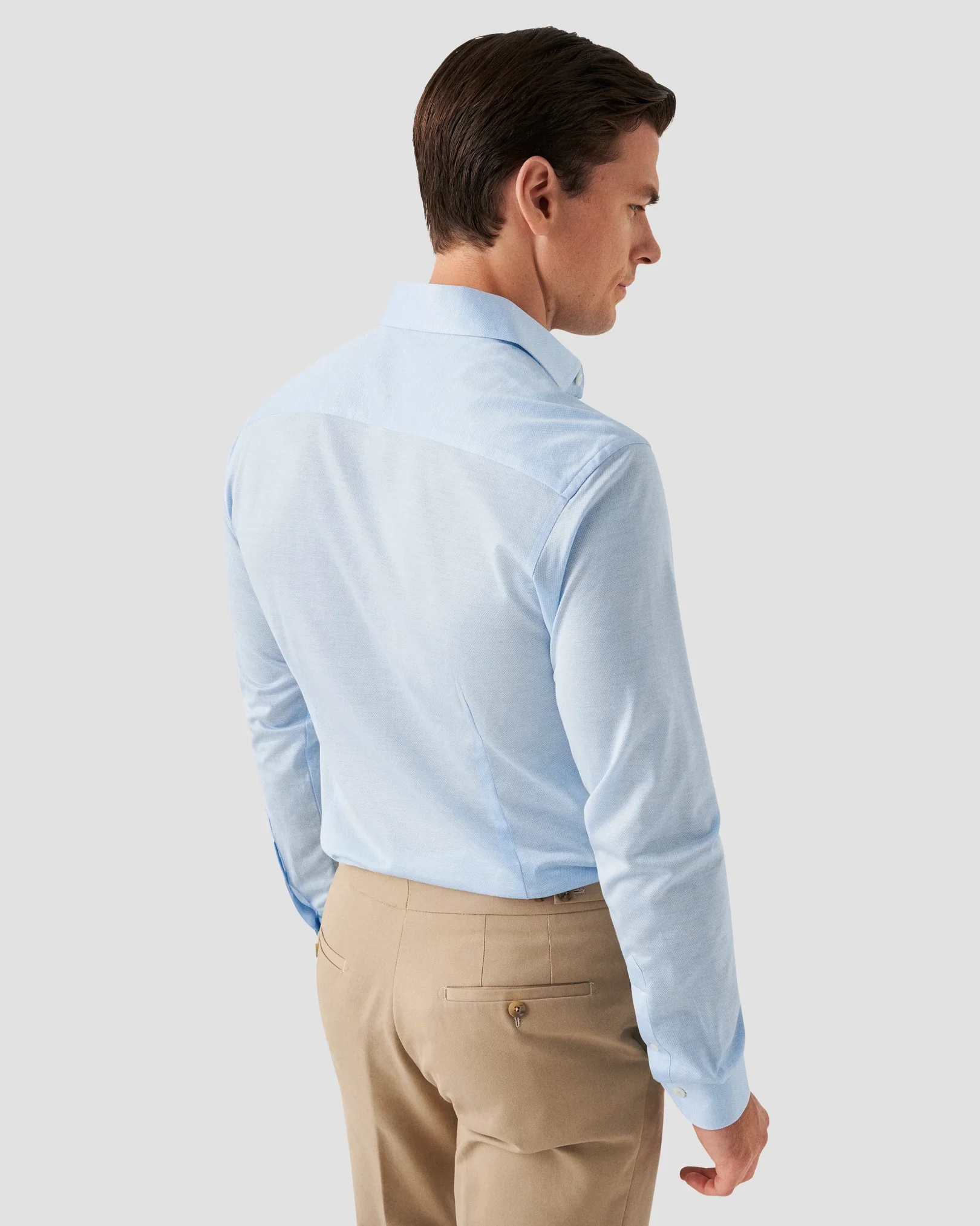 Eton - solid light blue knit king