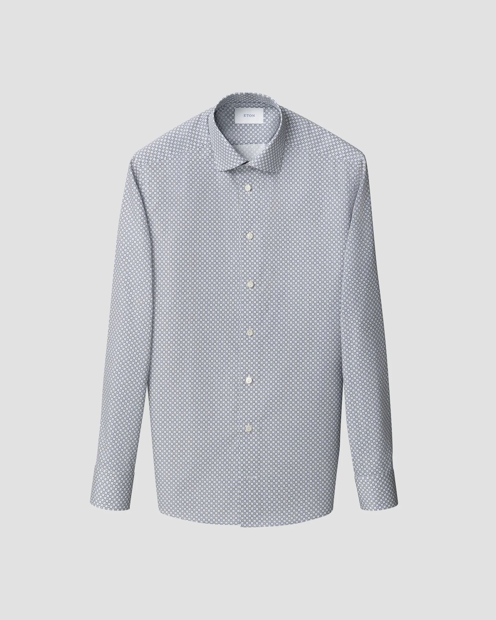 Eton - mid blue medallion signature twill shirt