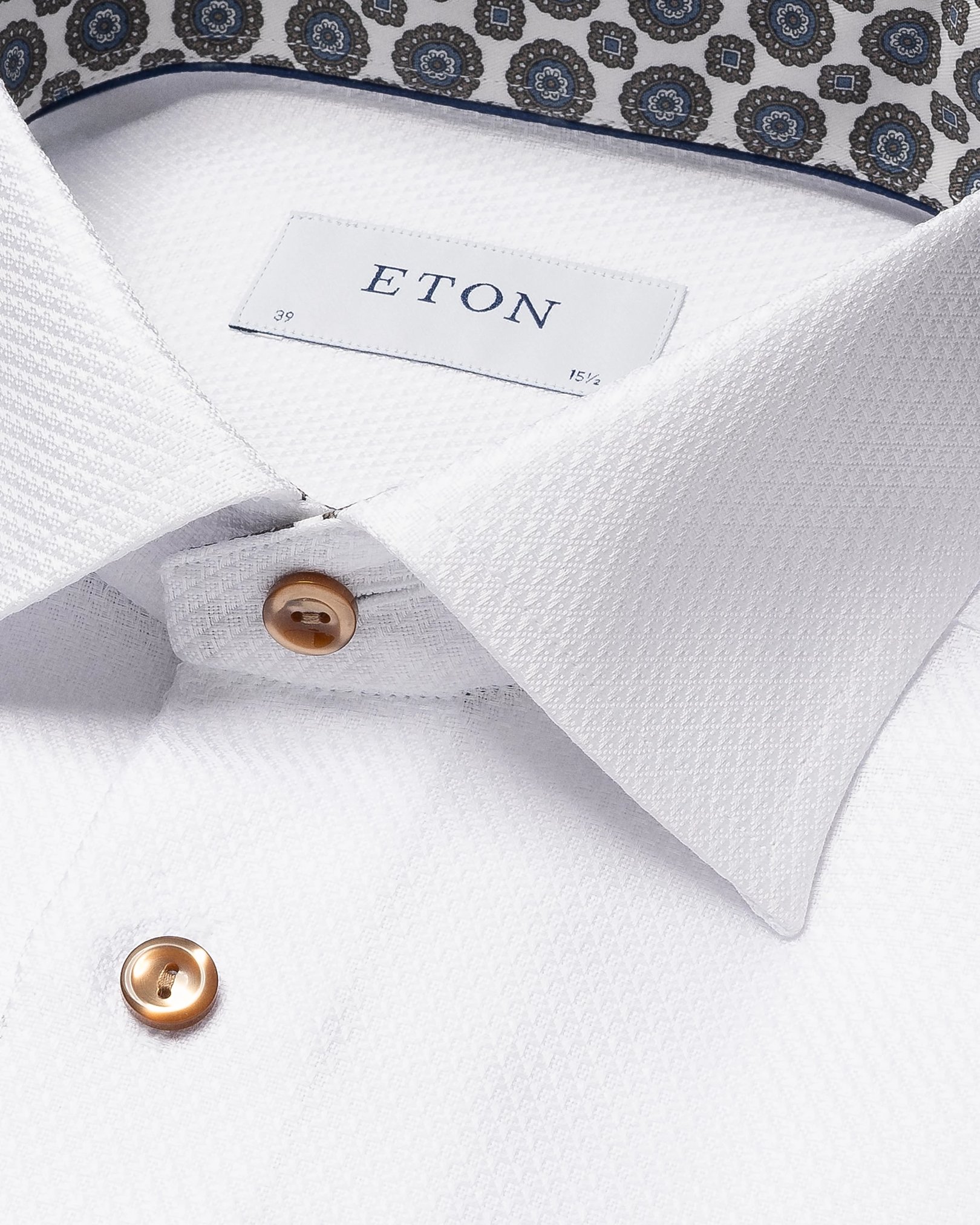 Eton - white dobby with contrast details
