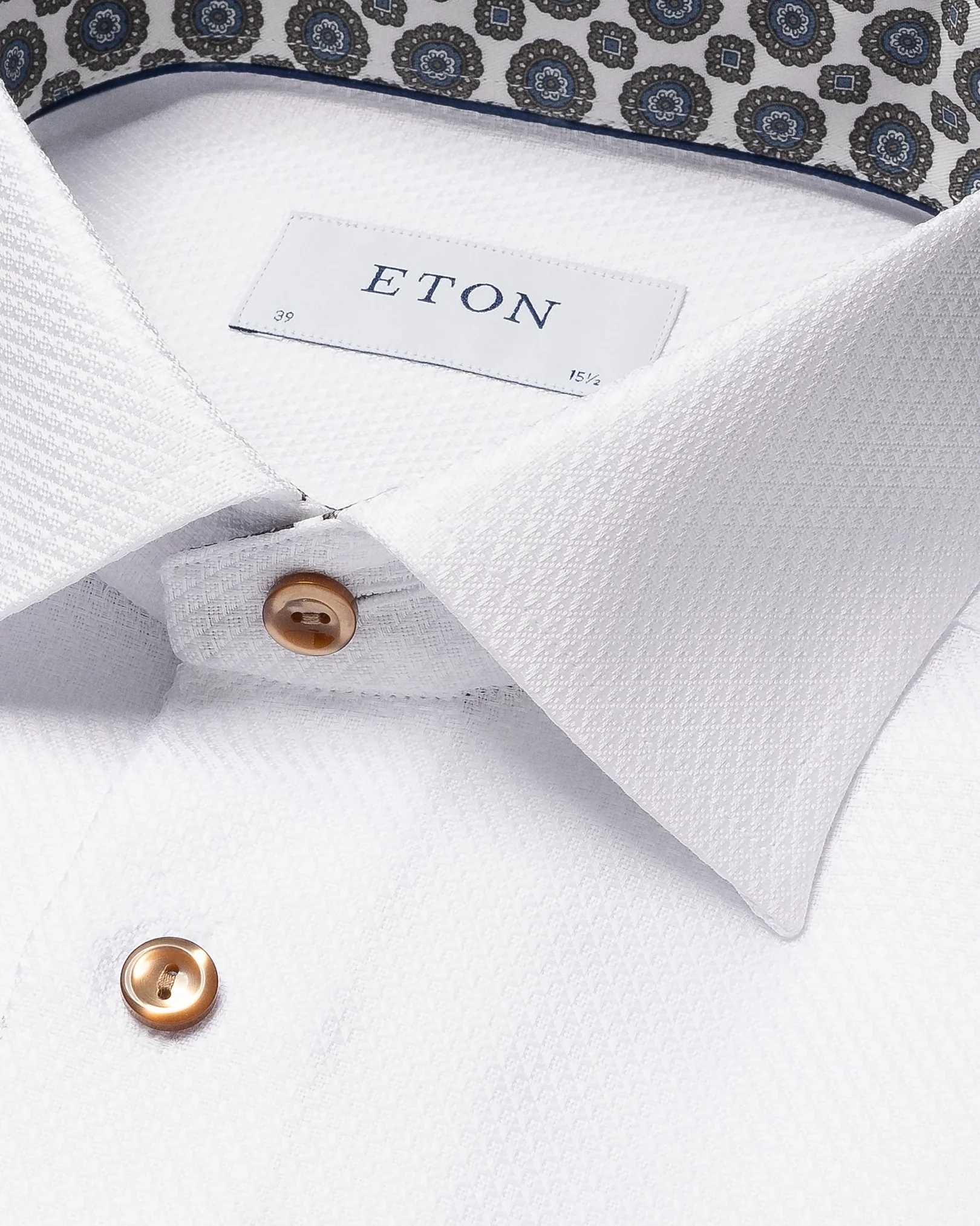 Eton - white dobby with contrast details