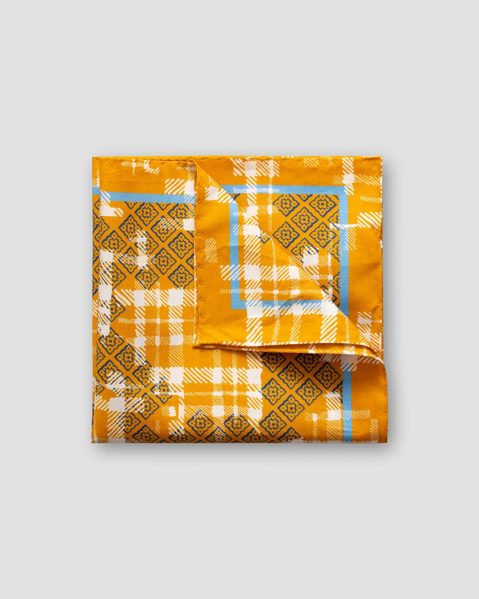 Eton - yellow tweed print pocket square