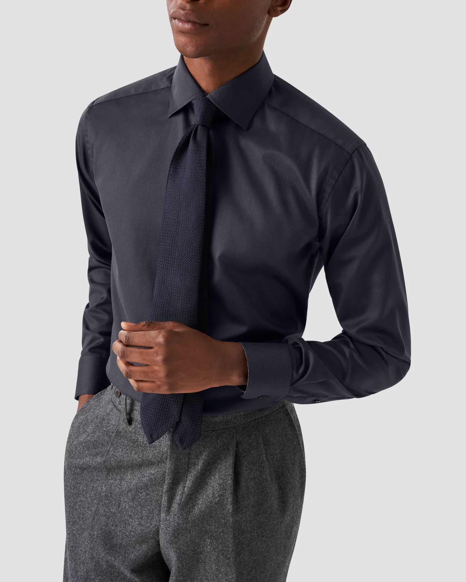 Eton - contract navy signature twill shirt