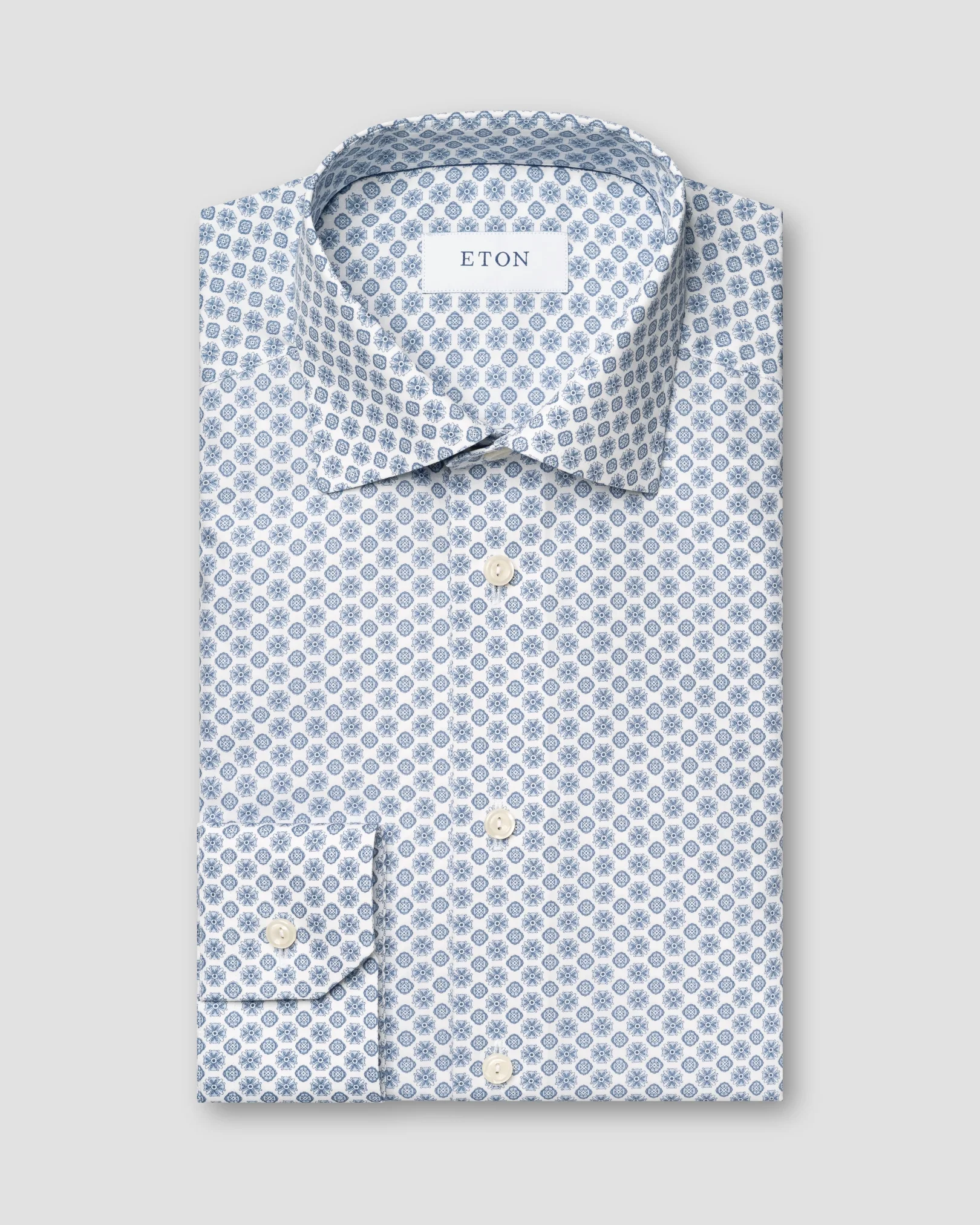 Eton - dark blue geometric signature poplin shirt