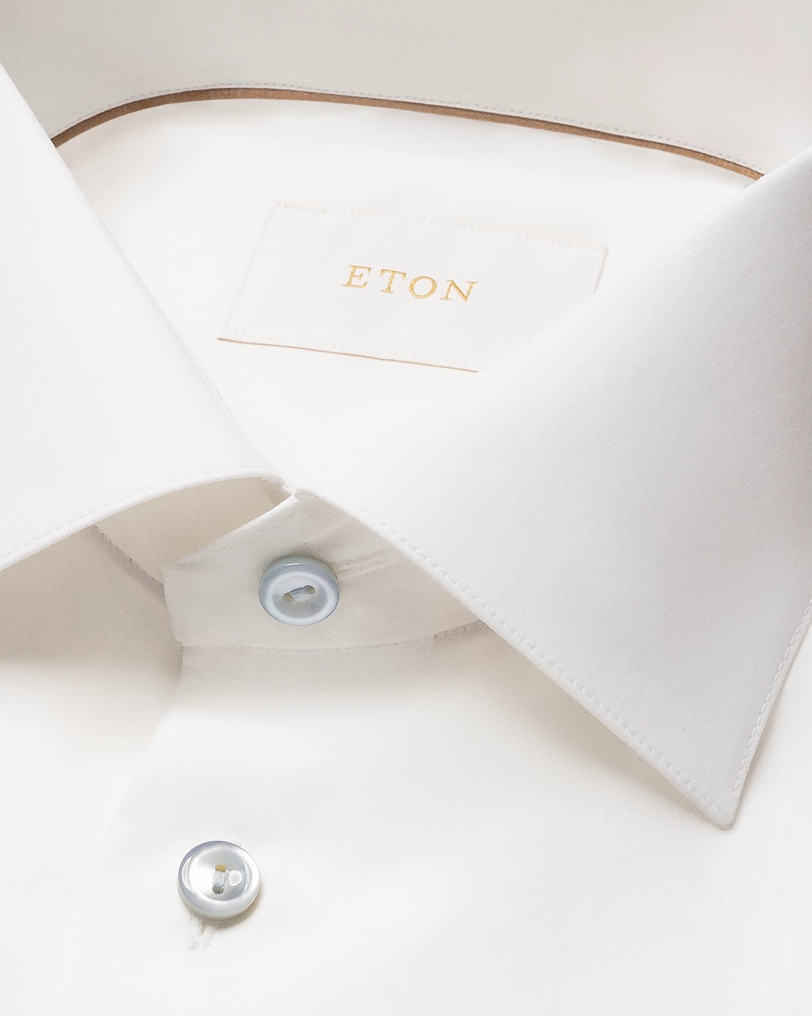 Eton - white solid elevated poplin shirt