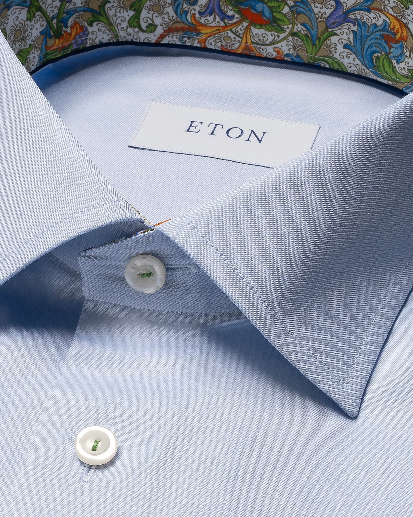 Eton - floral detailed twill shirt