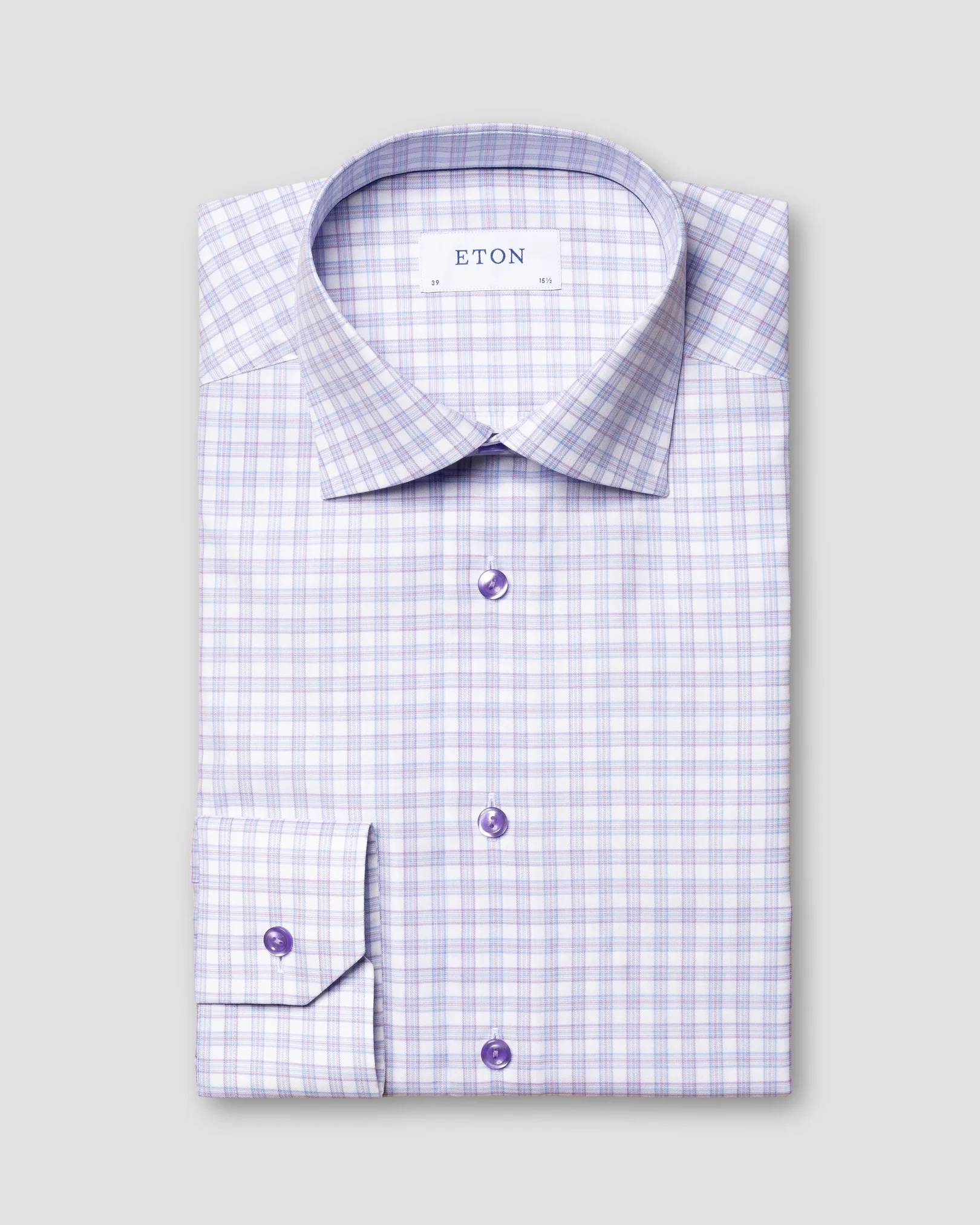 Eton - light purple cotton lyocell stretch cutaway