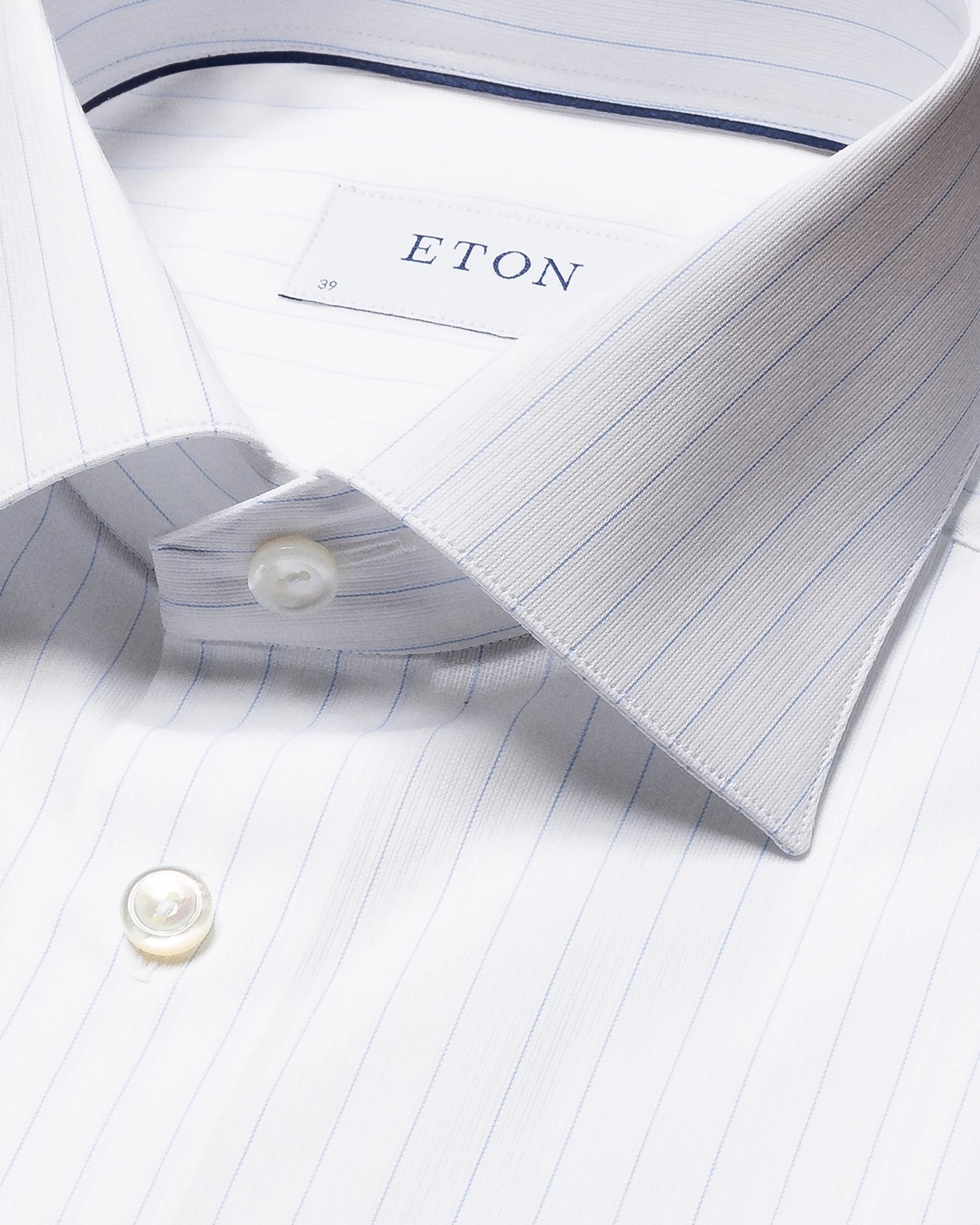 Eton - white fine twill cutaway striped