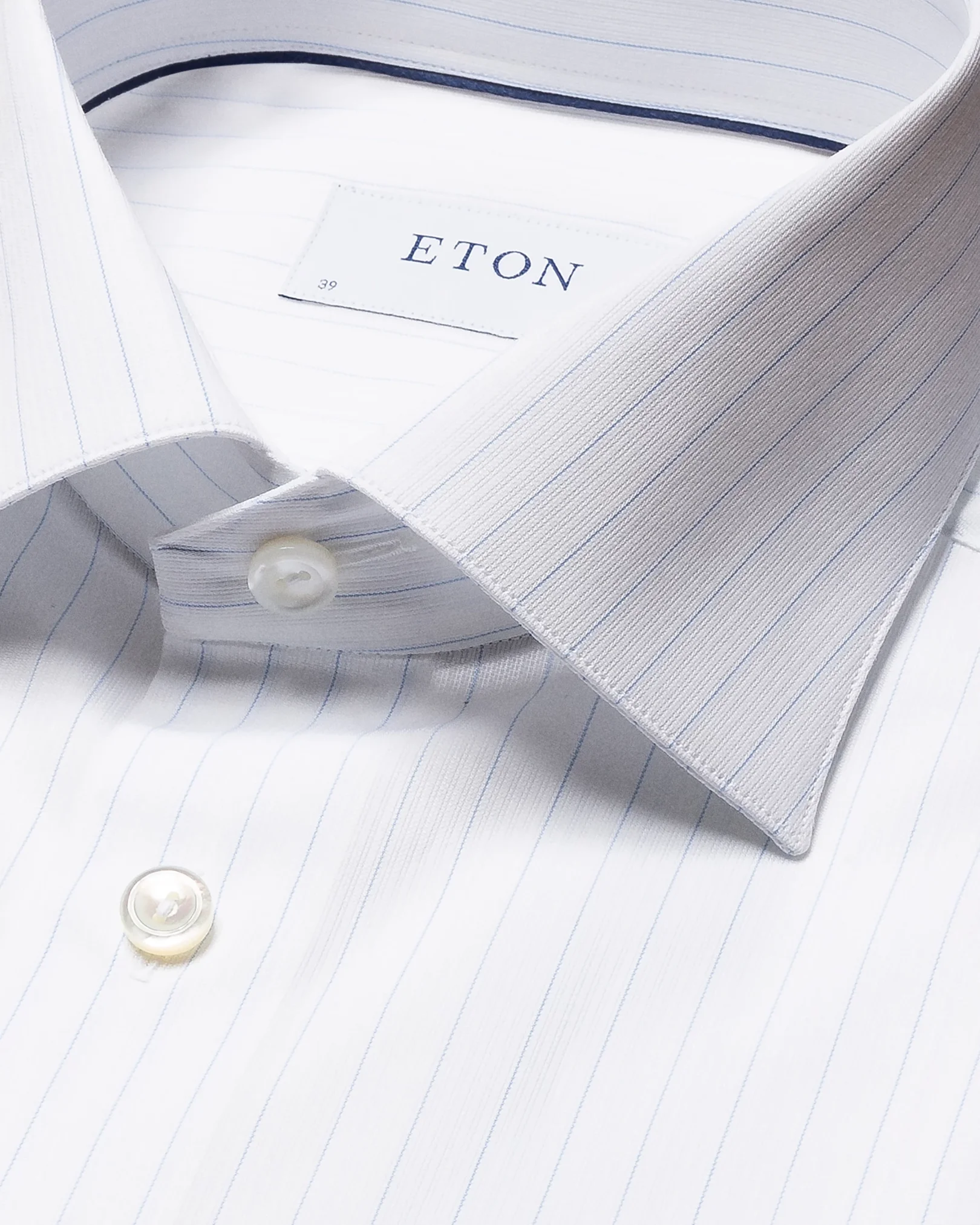 Eton - white fine twill cutaway striped