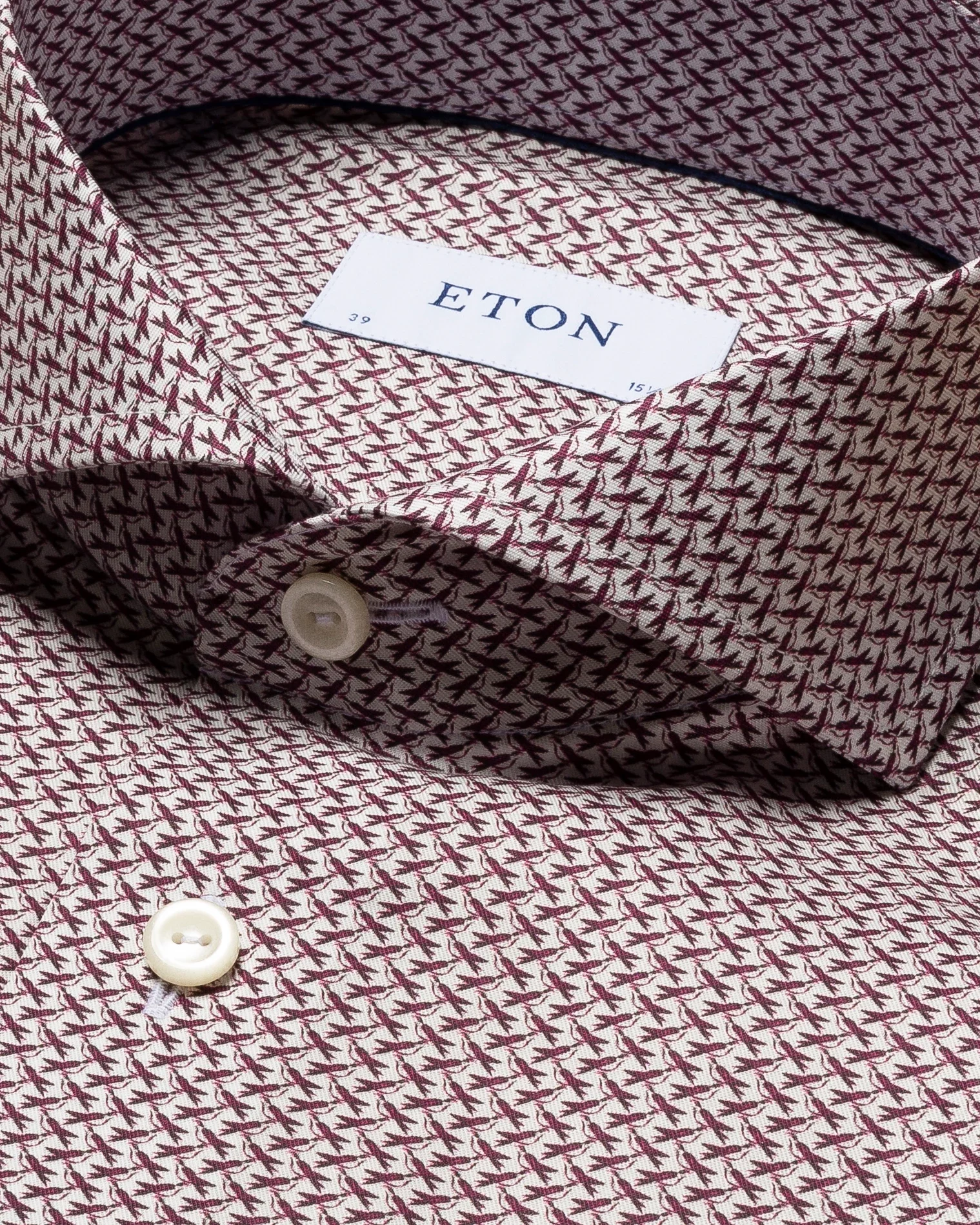 Eton - purple bird print signature twill shirt