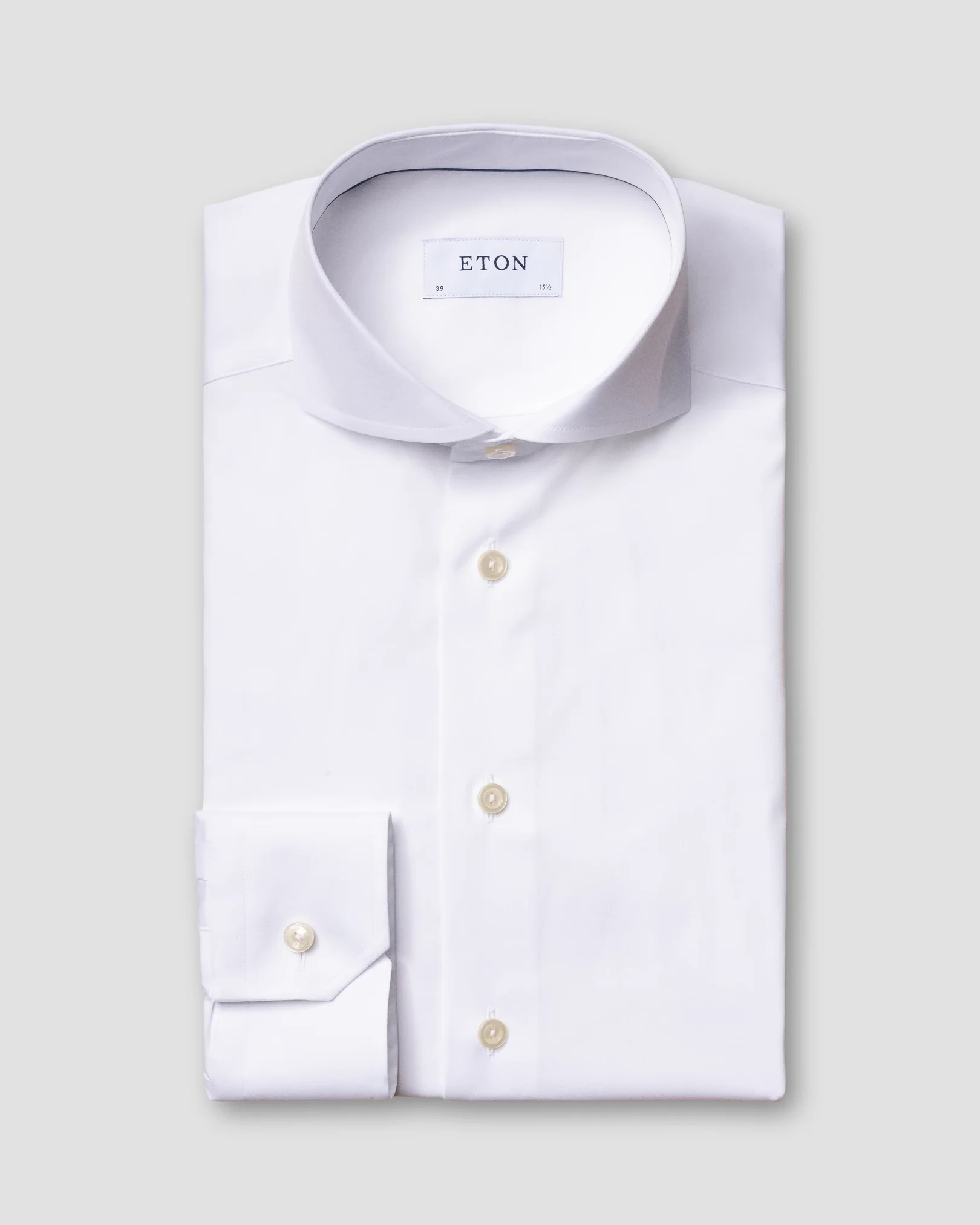 Eton - white plain poplin shirt